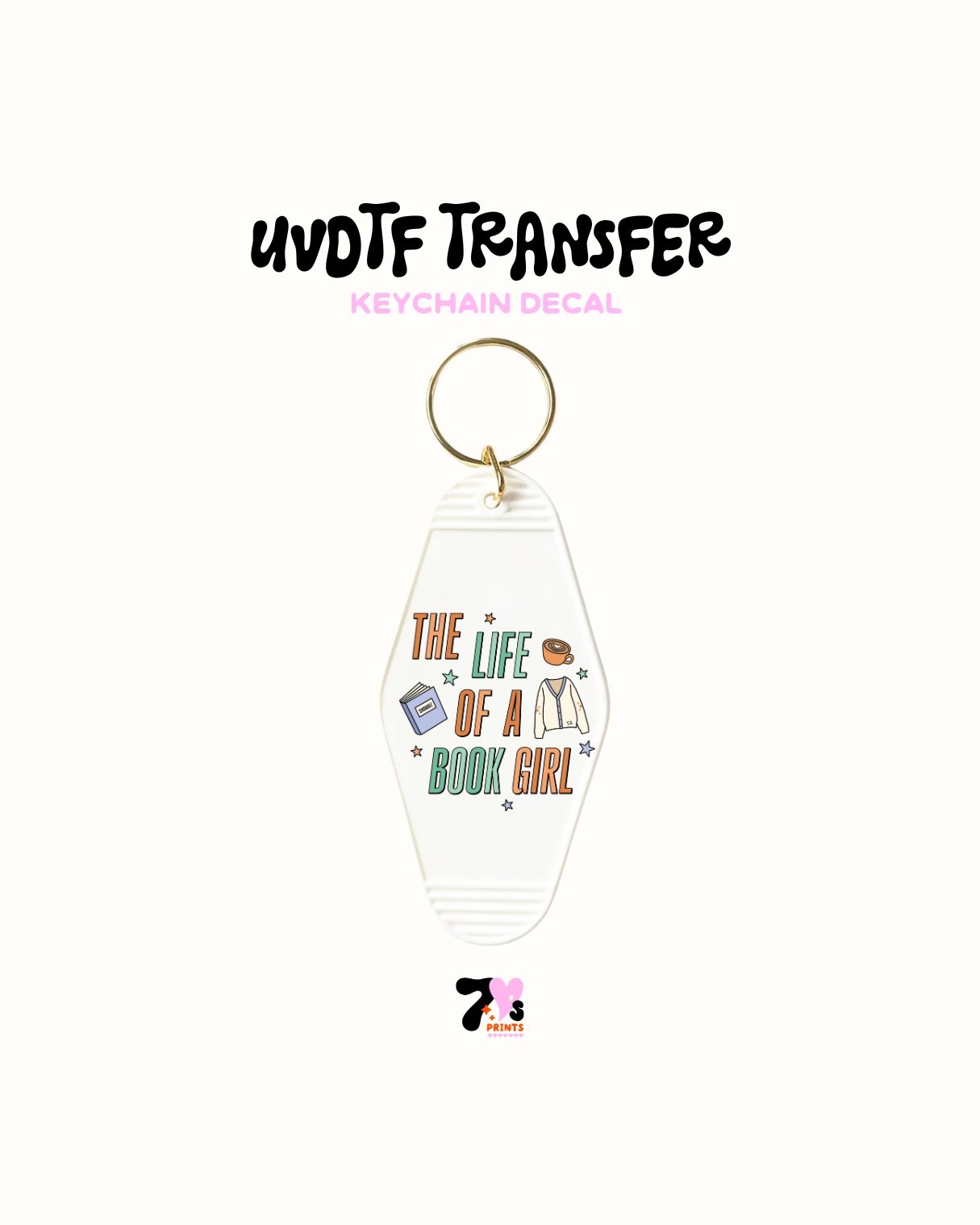 The life of Book girl - UVDTF Keychain