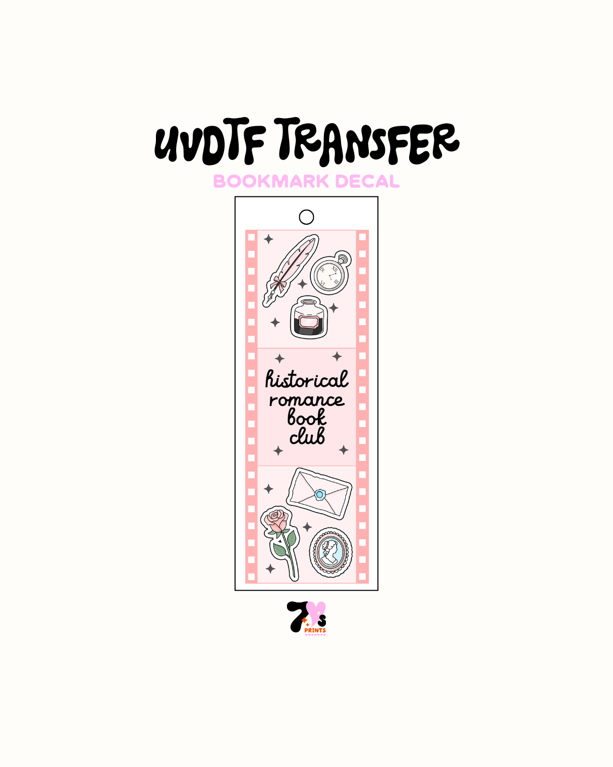 Historical Romance book club - UVDTF Bookmark Decal