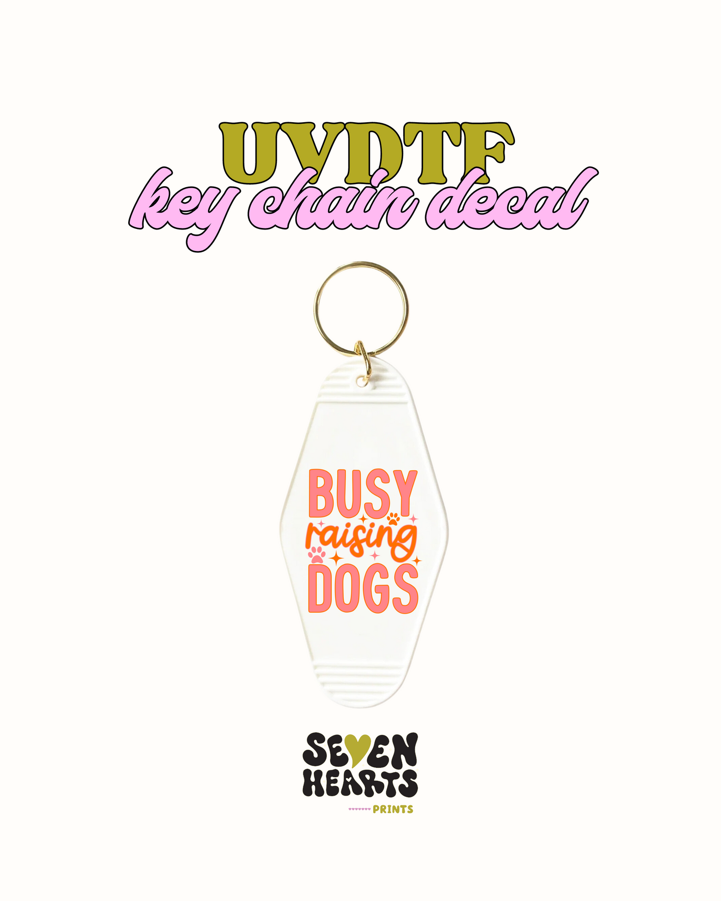 Perros ocupados Rasing - Juego de calcomanías de llavero de 5