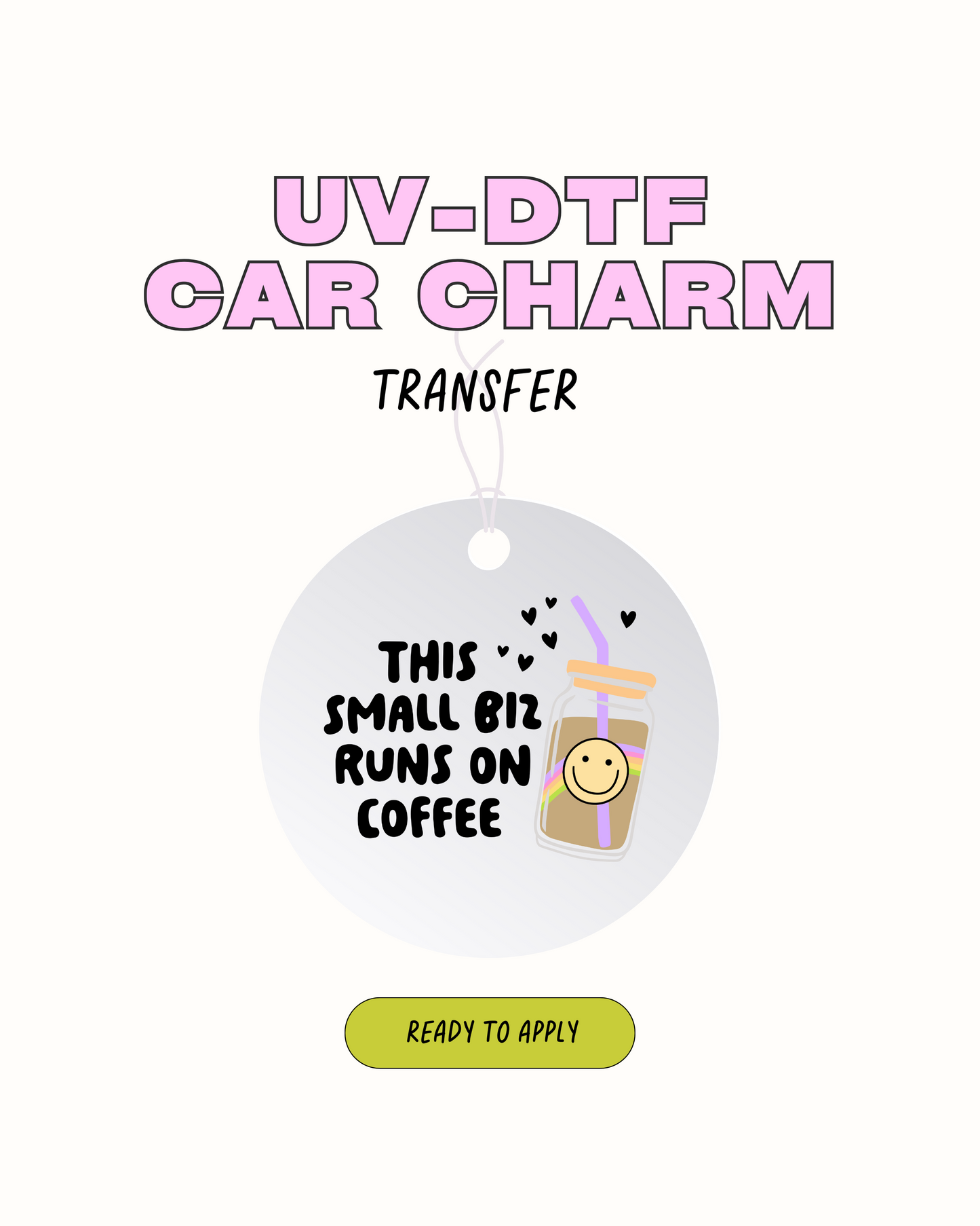 this biz runs on coffee - Car Charm Decal