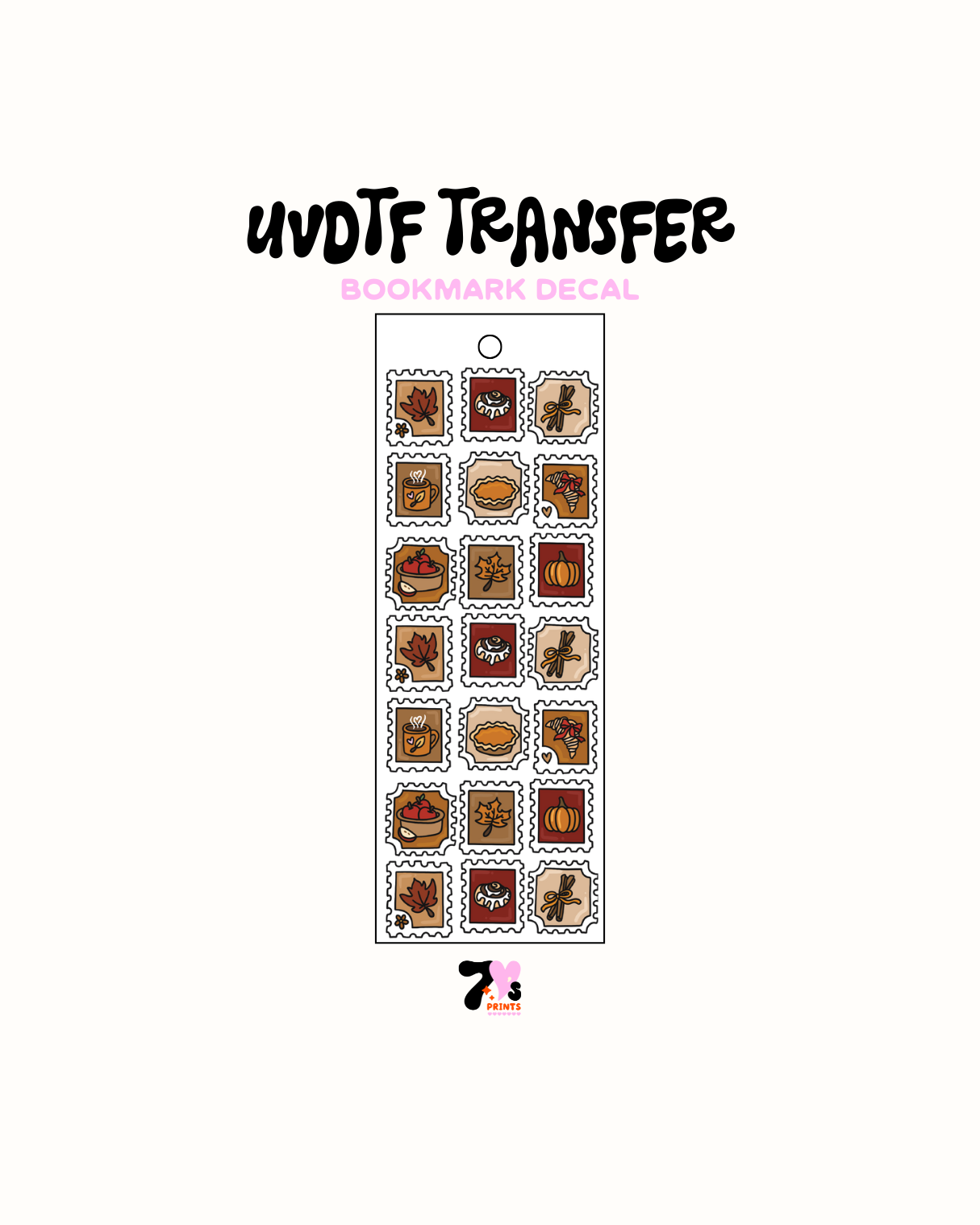 Fall Stamps - UVDTF Bookmark Decal