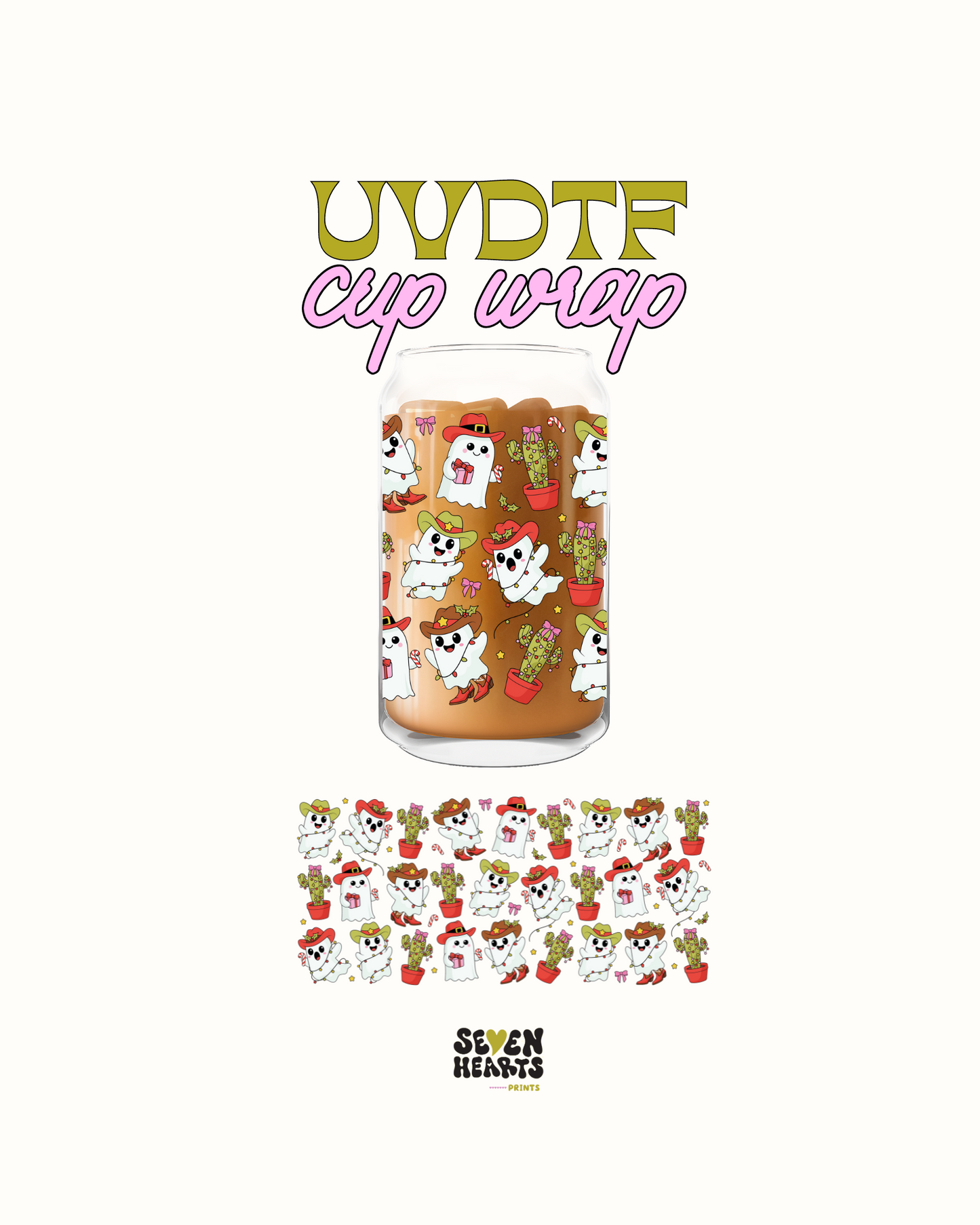 Christmas ghosties - UVDTF Cup Wrap