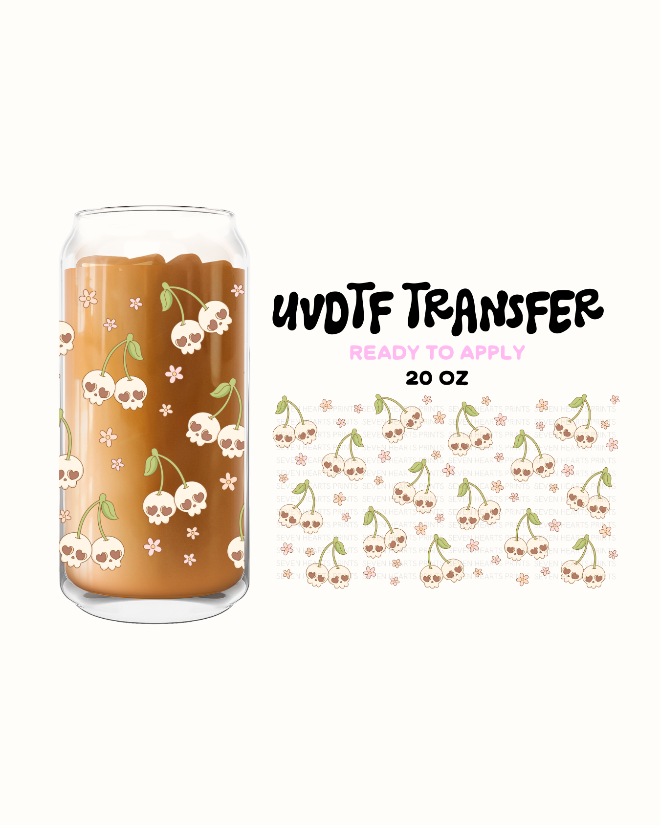Cherry skeletons - UVDTF 20oz Cup Wrap