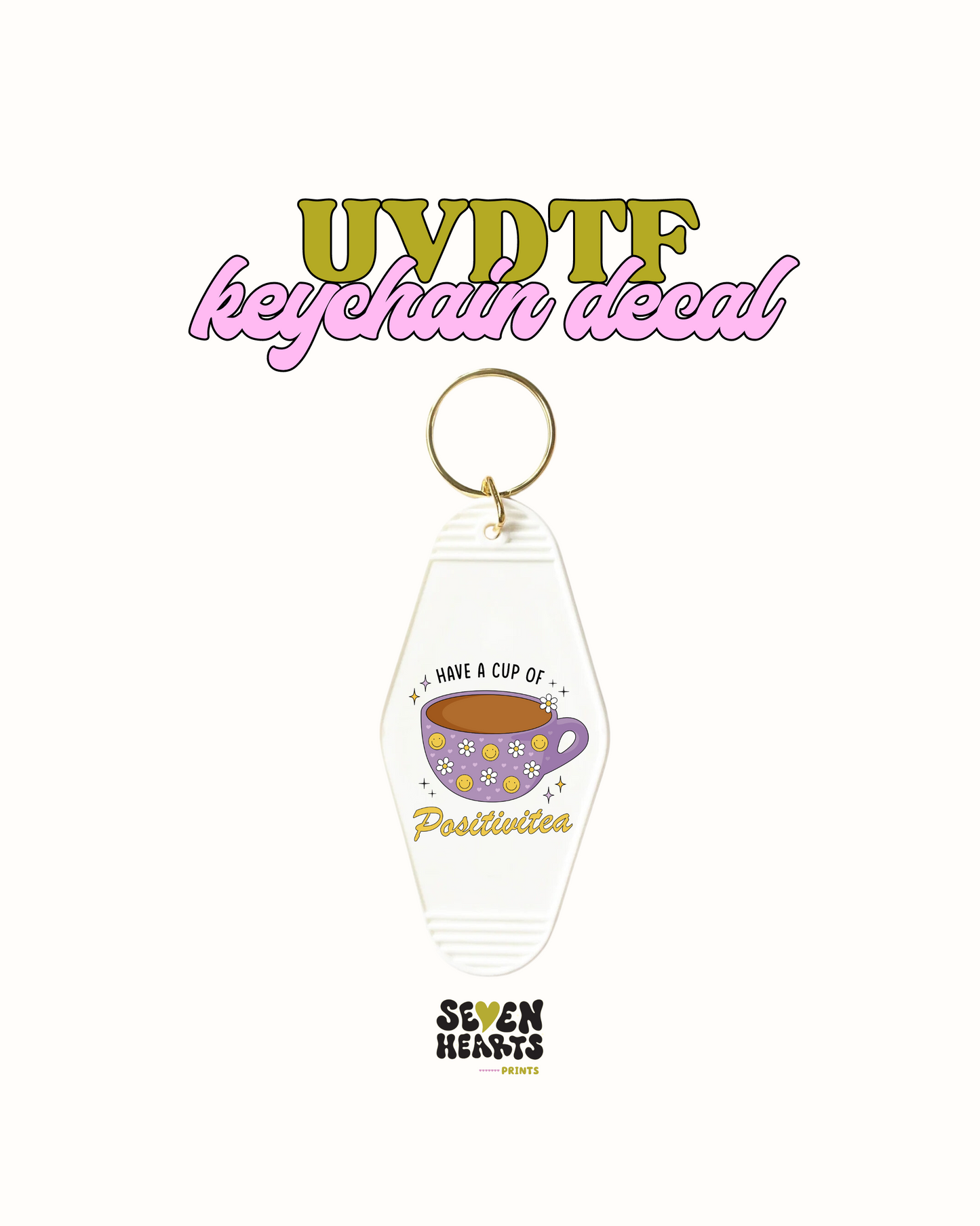 Positivitea - Juego de 5 calcomanías para llaveros