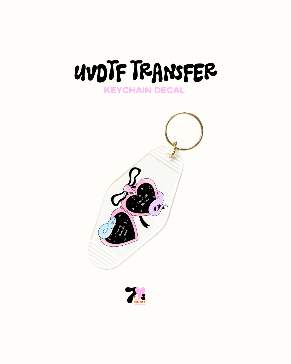 Hearts and snakes - UVDTF Keychain