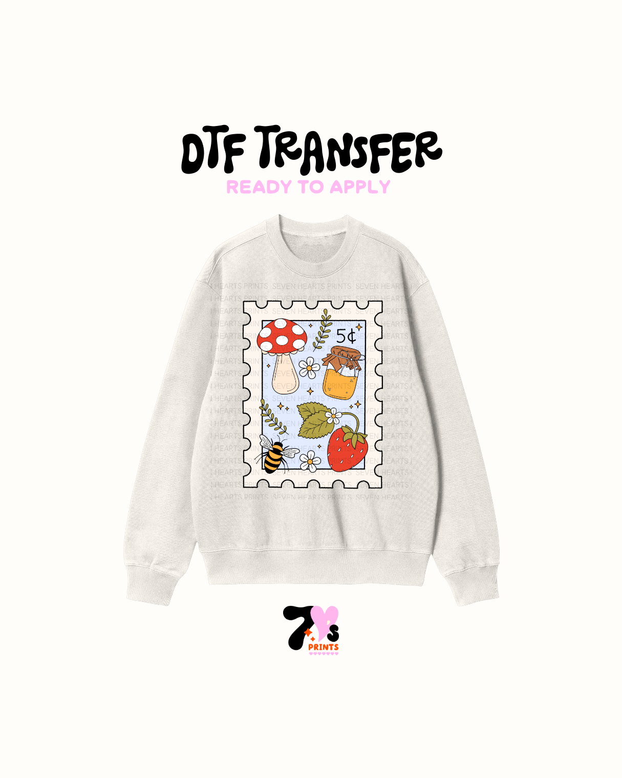 Mushi honey jar stamp - DTF Transfers