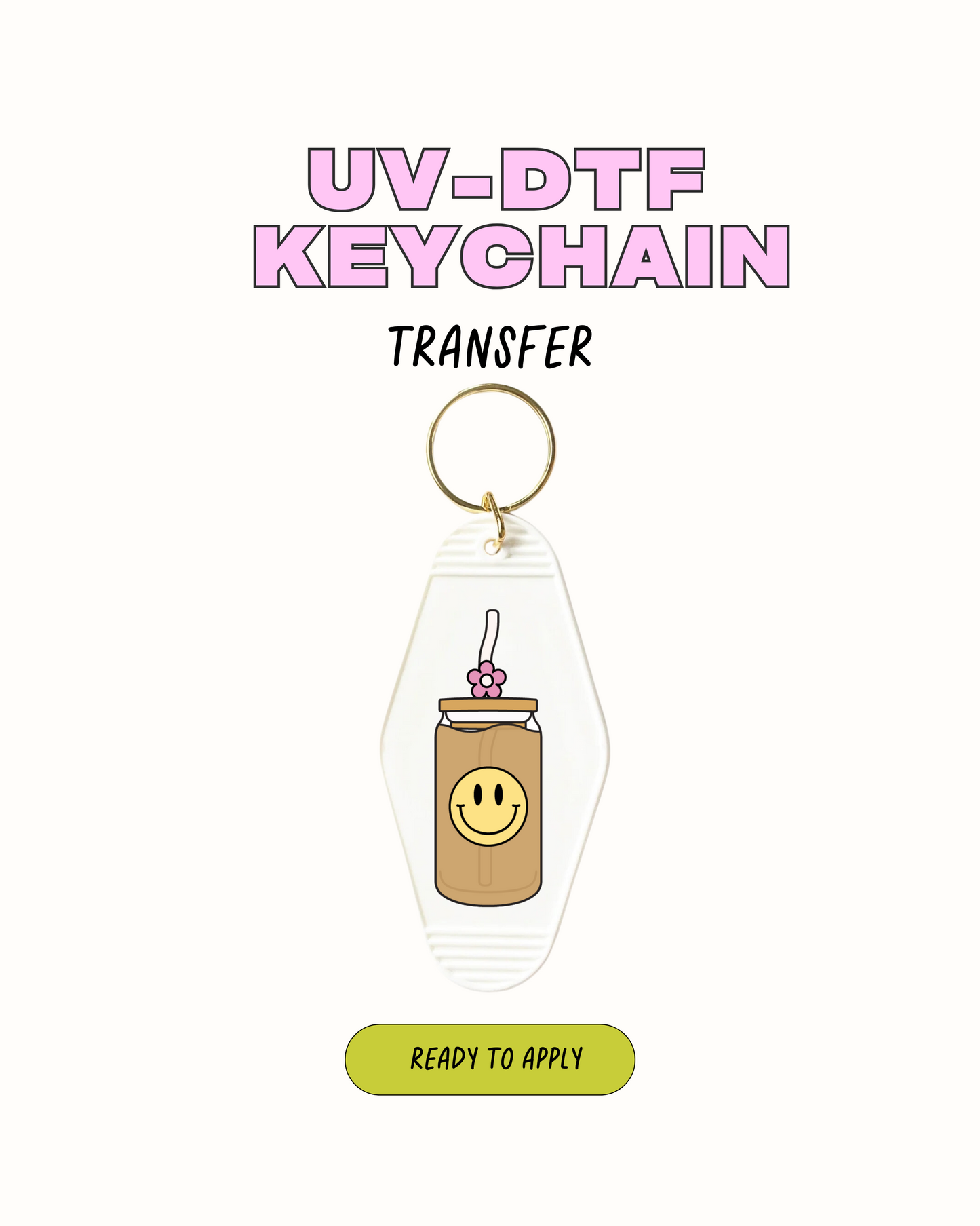 Smiley Coffee - UVDTF Keychain
