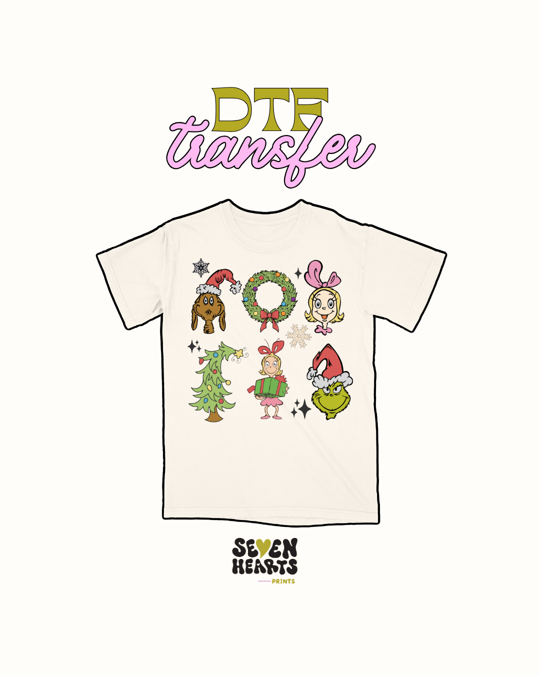 Grinch and friends DTF Transfers