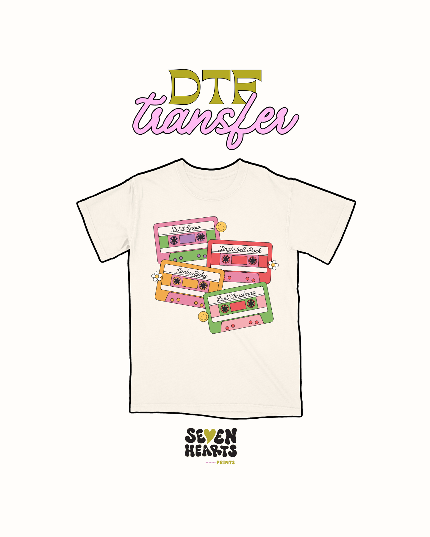 Lets groove holiday cassette- DTF Transfer