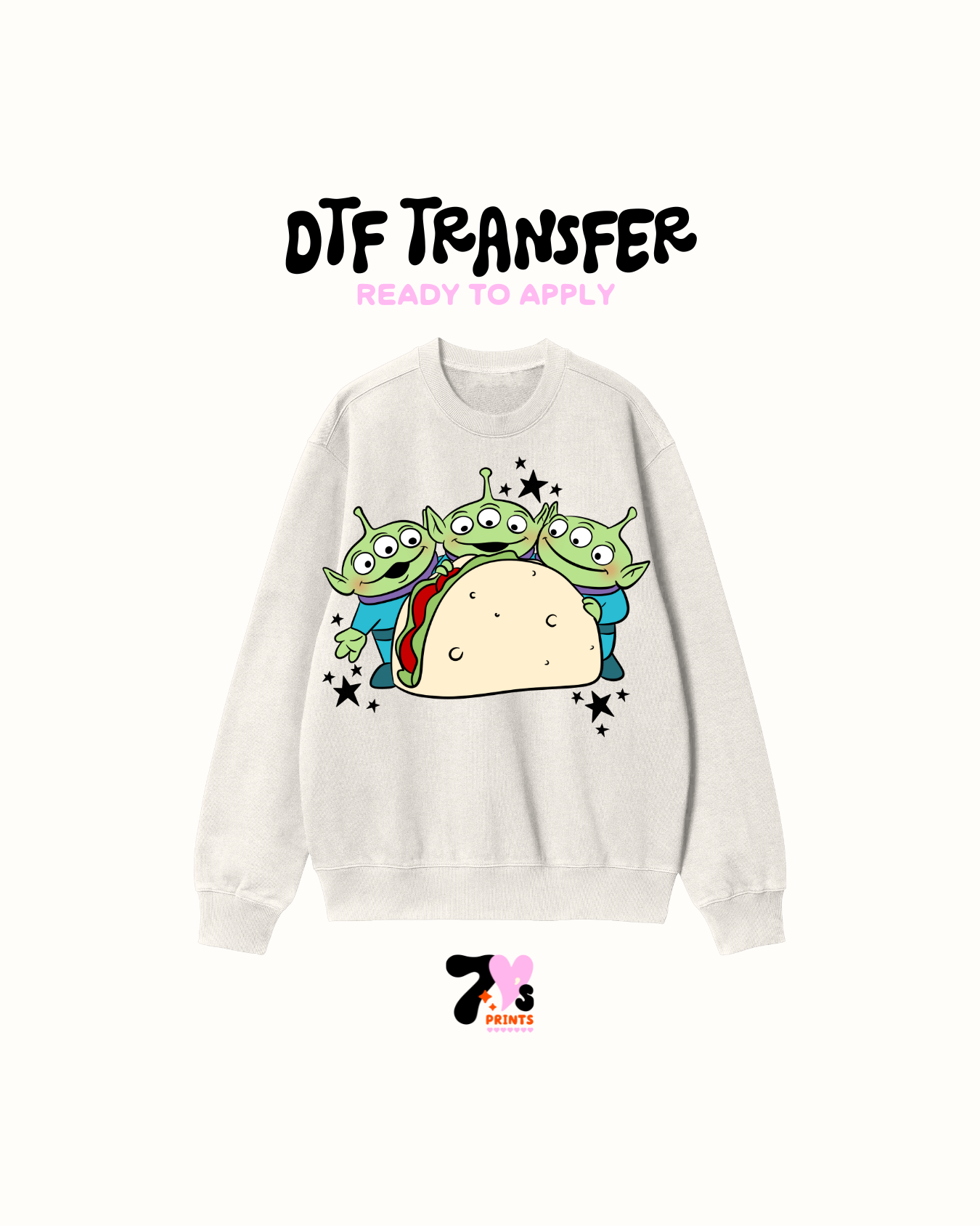 Tacos alien DTF Transfers