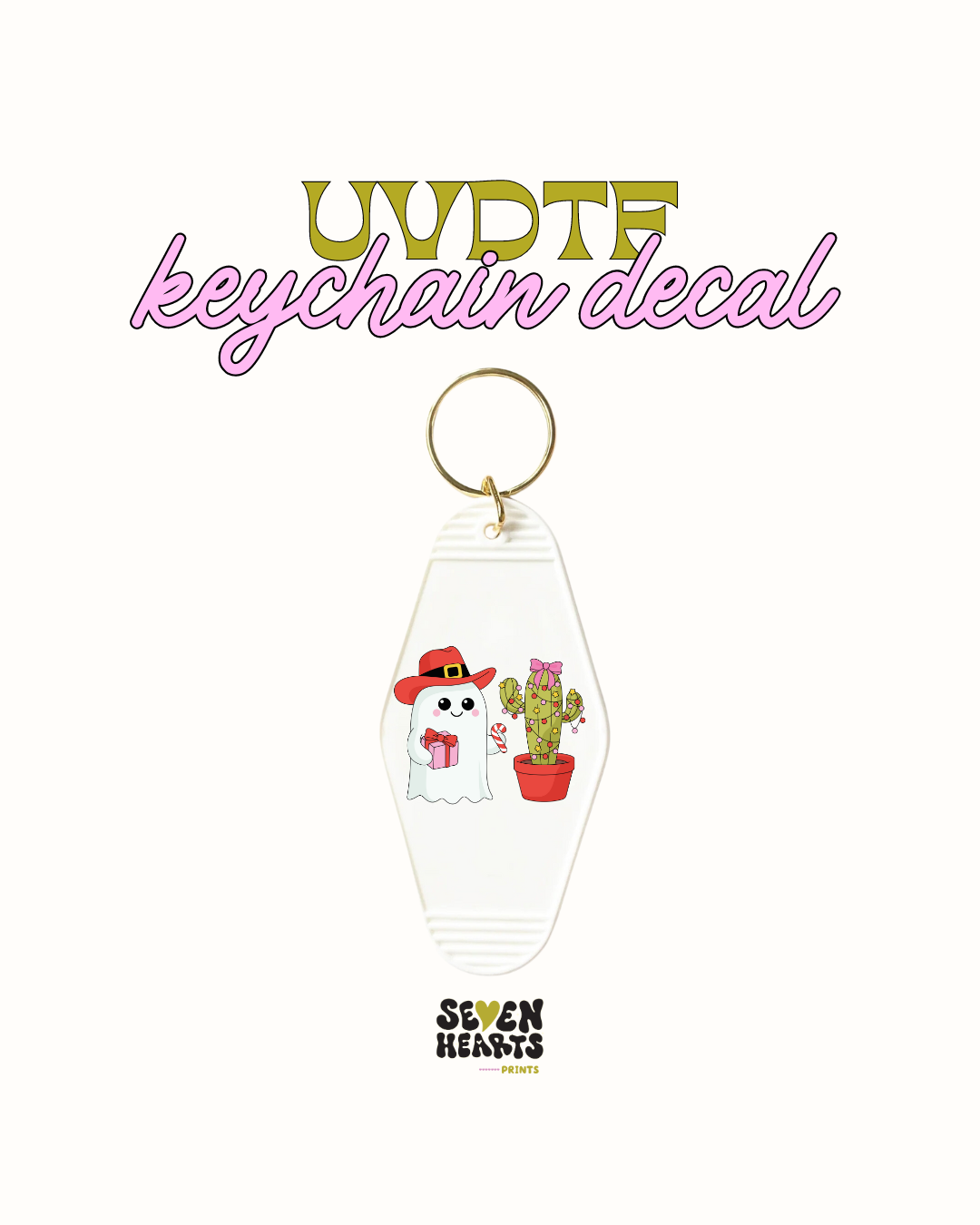 Howdy ghosty cactus - Keychain Decal Set of 5 UVDTF