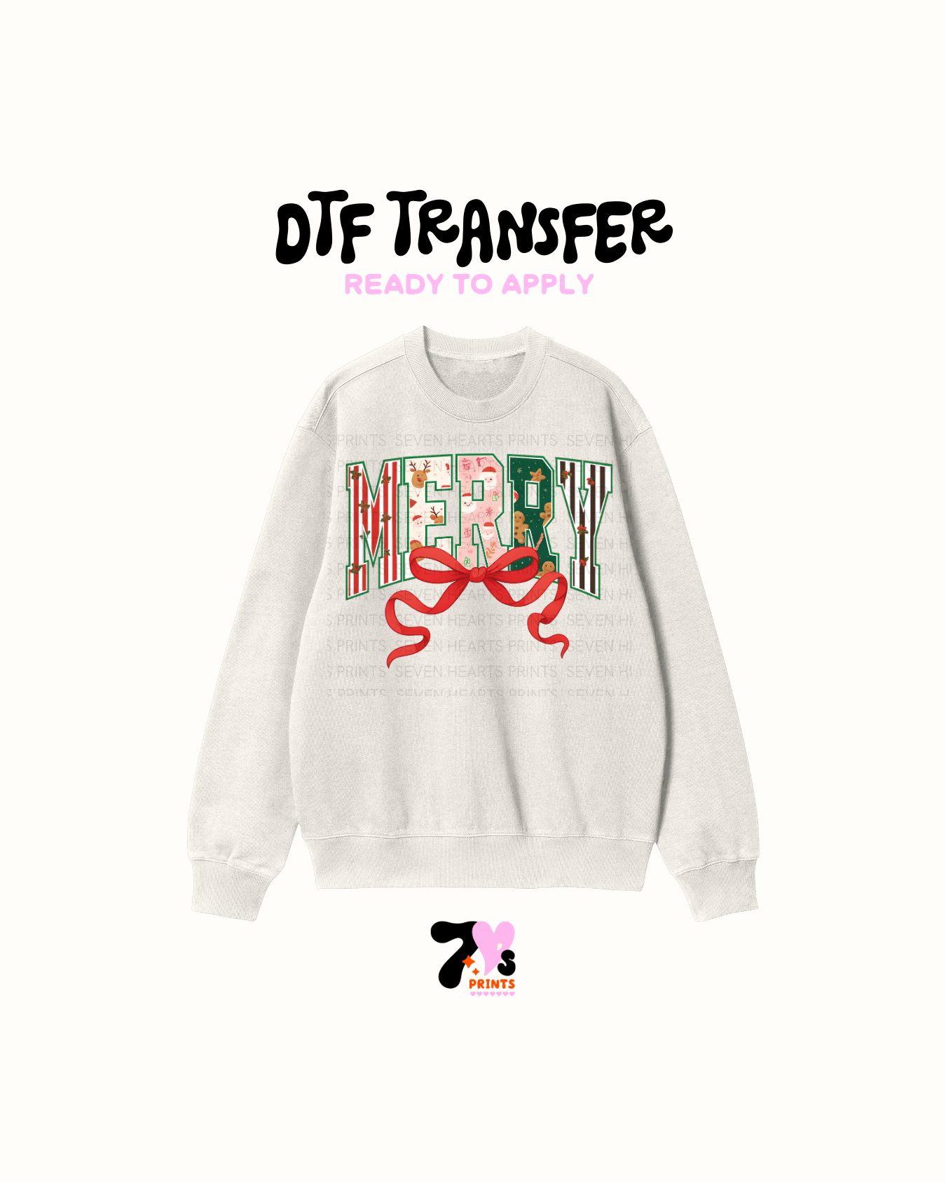 Merry xmas bow - DTF Transfers