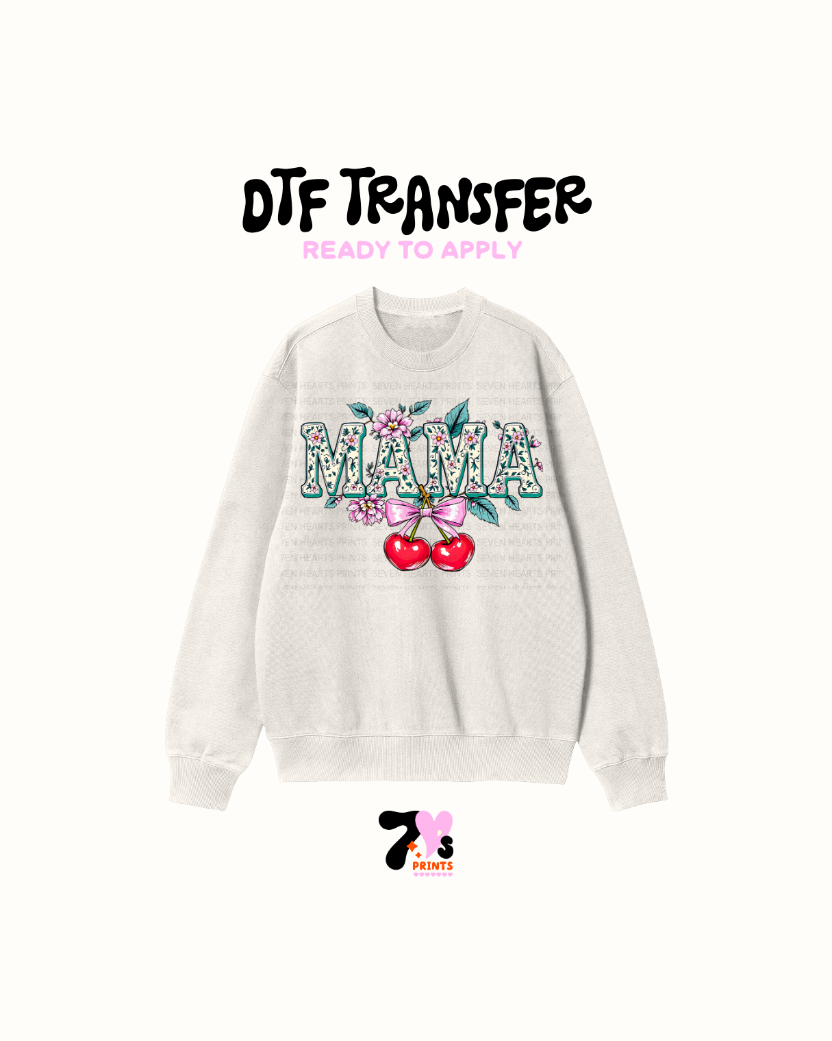 Mama cherry flowers DTF Transfers