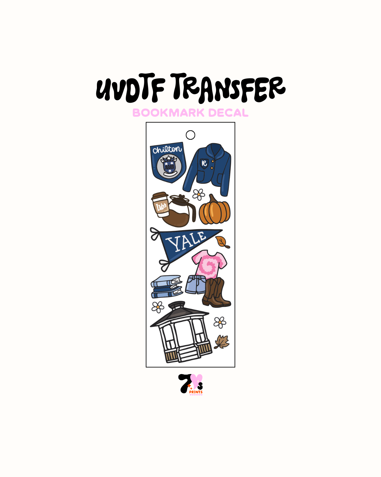 Yale pumpkin - UVDTF Bookmark Decal
