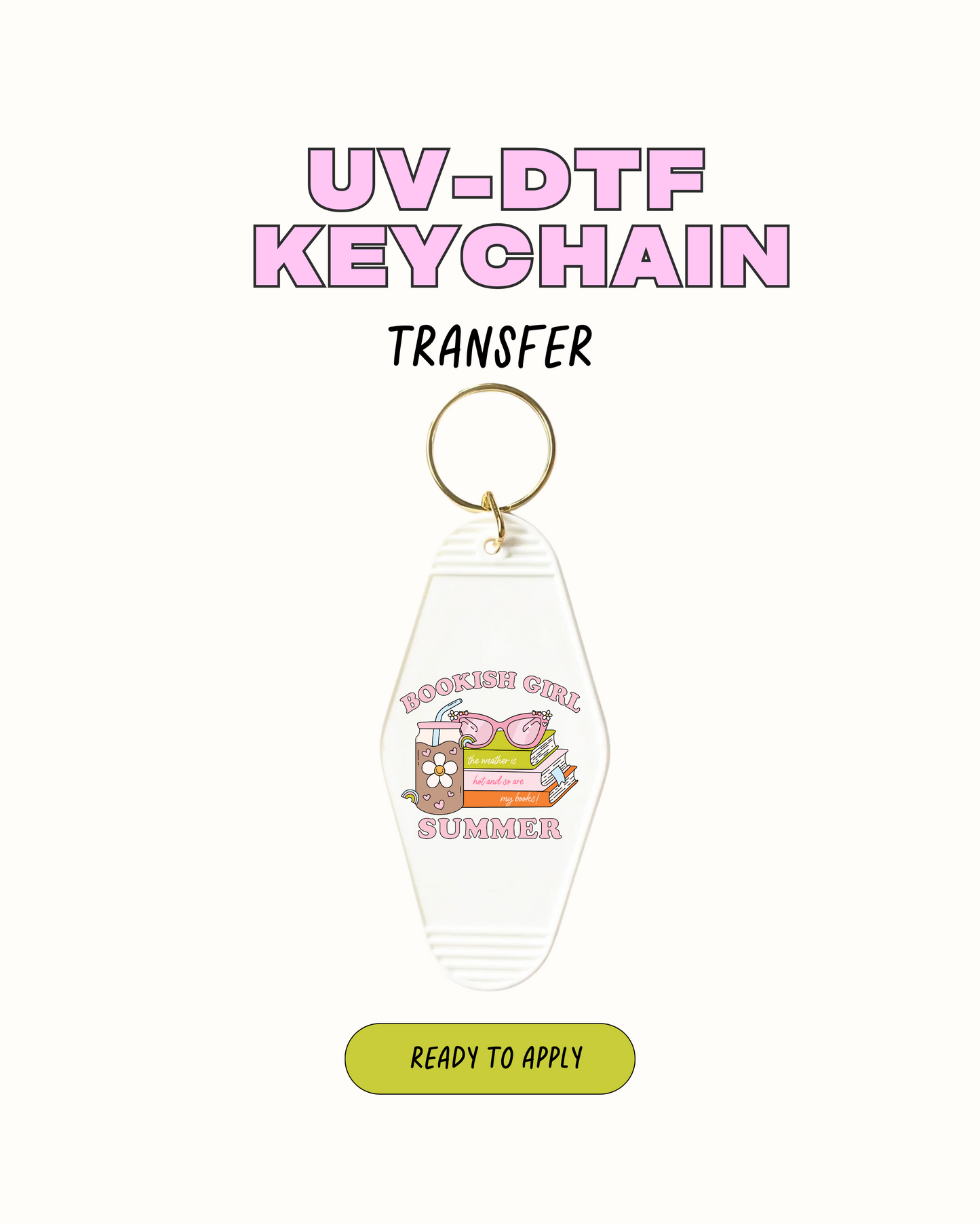 Bookish Girl - Juego de calcomanías de llavero de 5