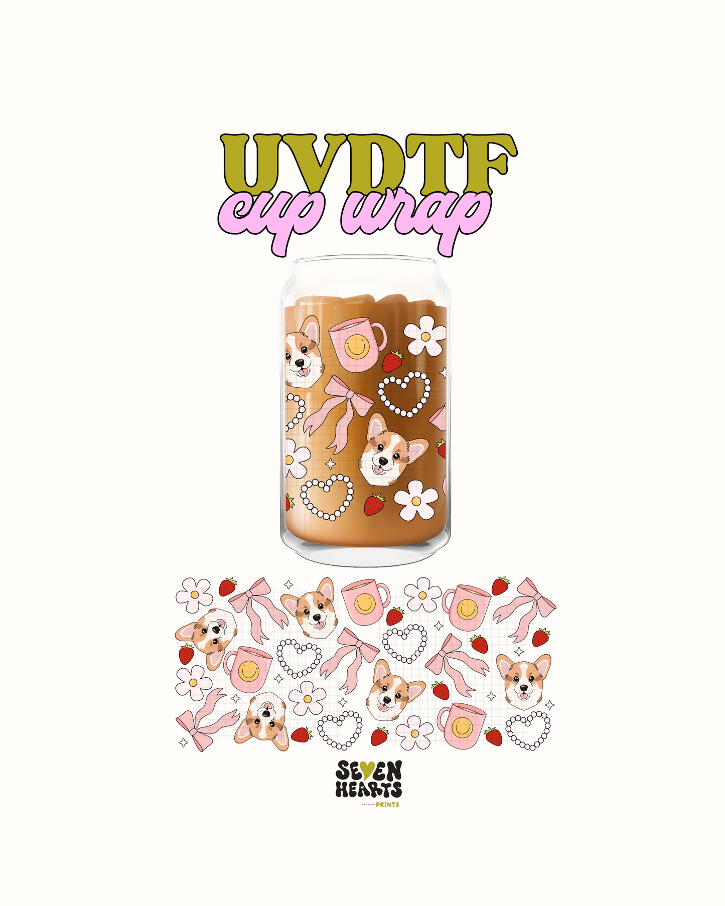 Corgi and bows - UVDTF