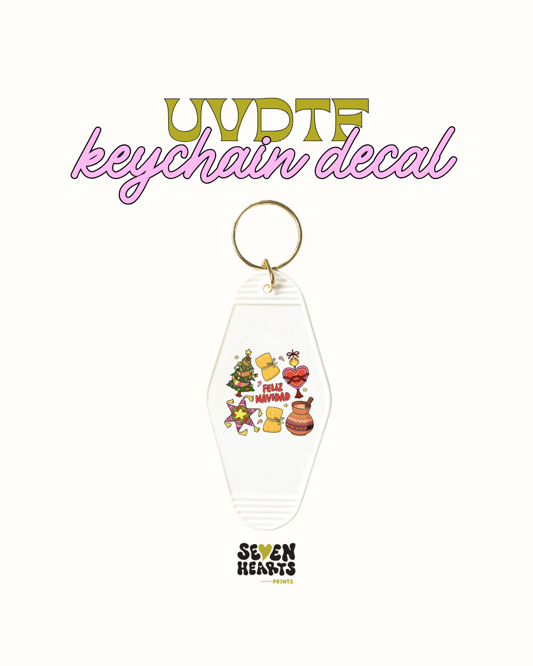 Feliz navidad - Keychain Decal Set of 5 UVDTF