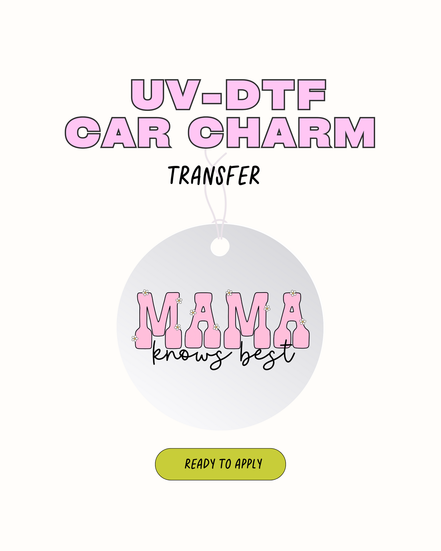 mamá sabe mejor - Calcomanía de encanto de coche