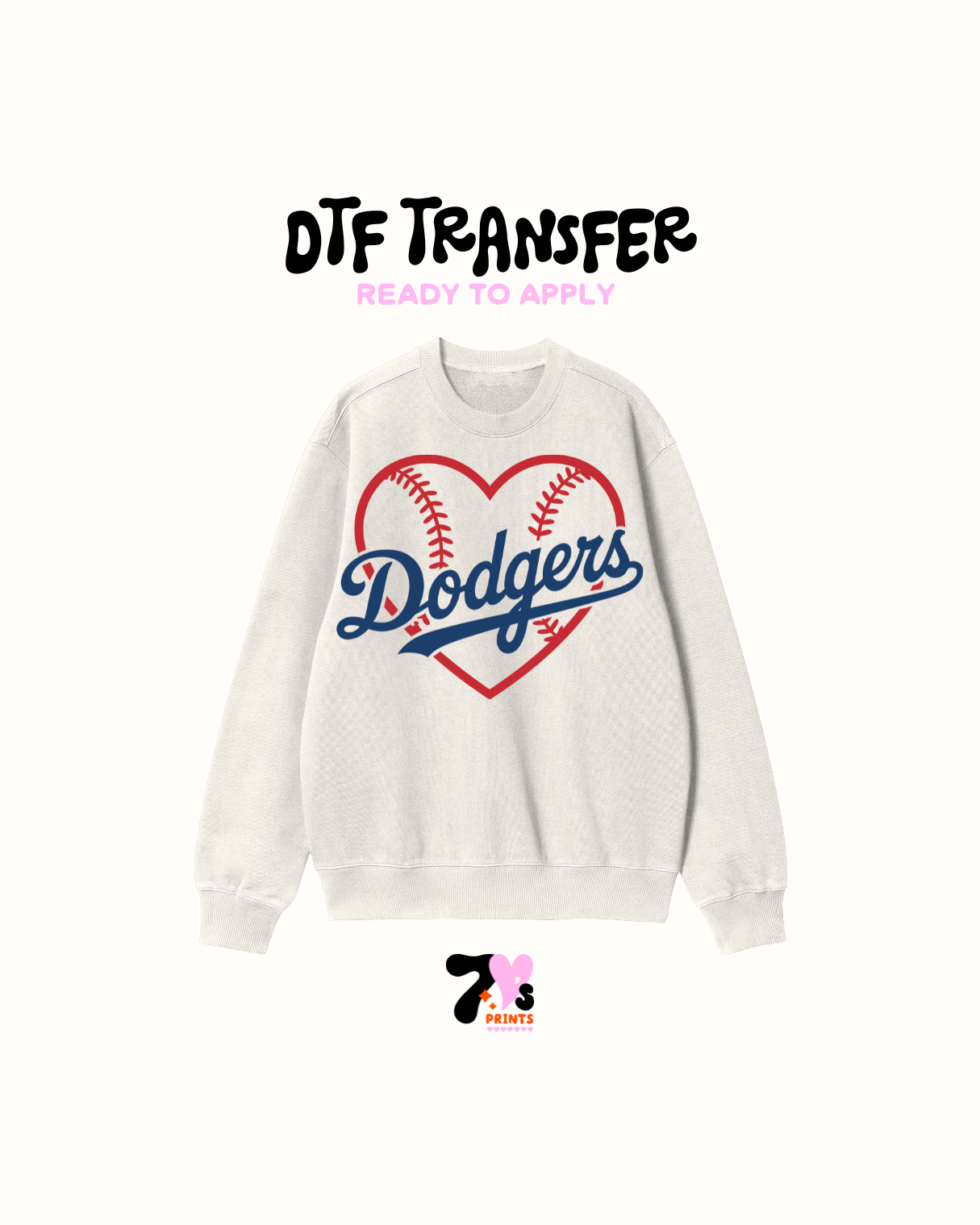 Dodgers hearts - DTF Transfer