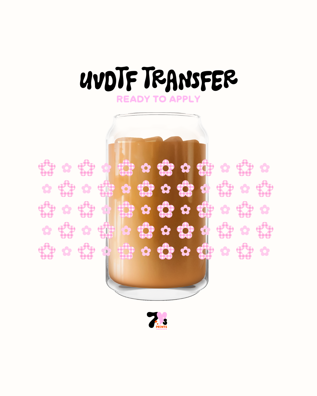 Chekered flowers- UVDTF Wrap