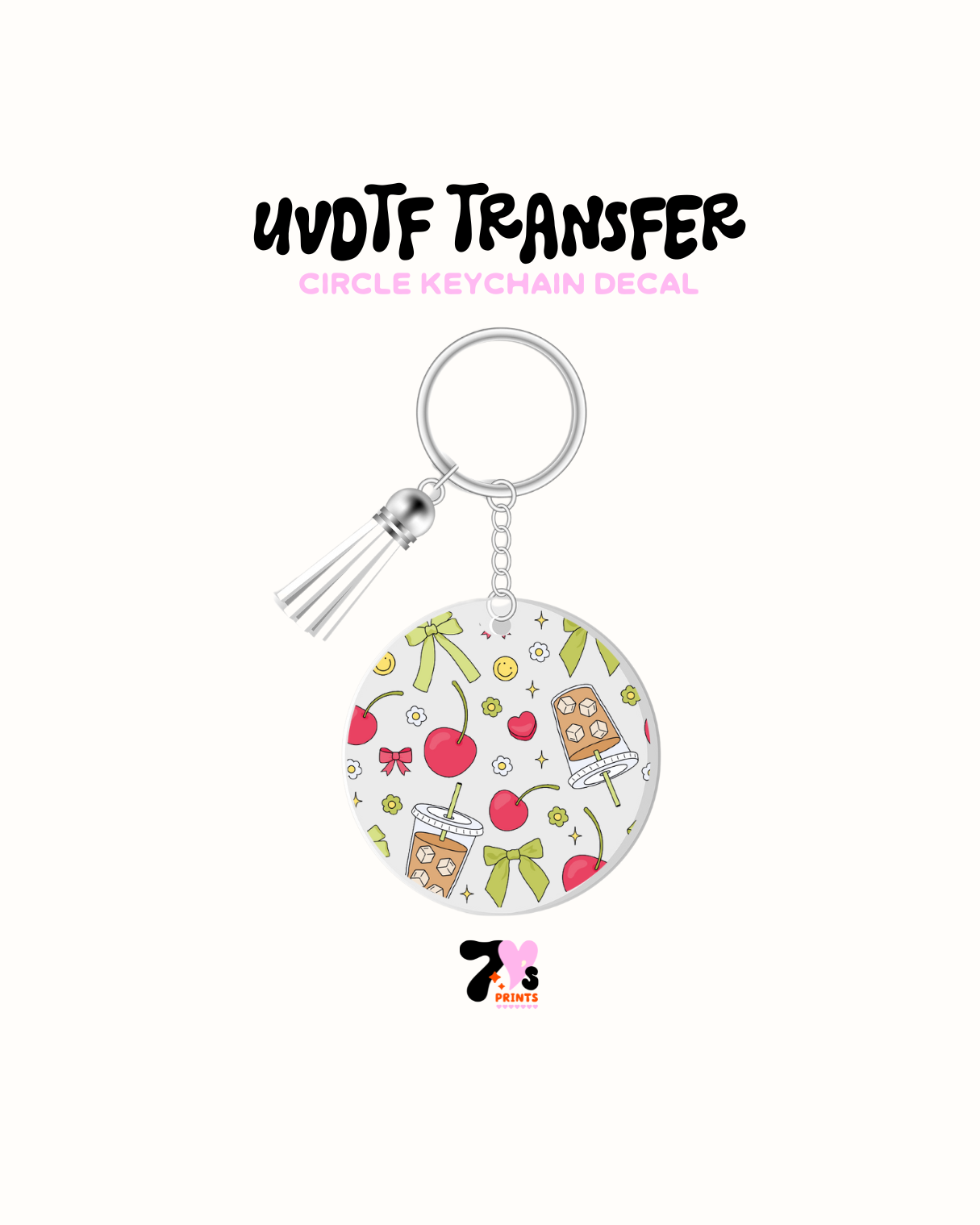 Coffee and cherries - Round Keychain