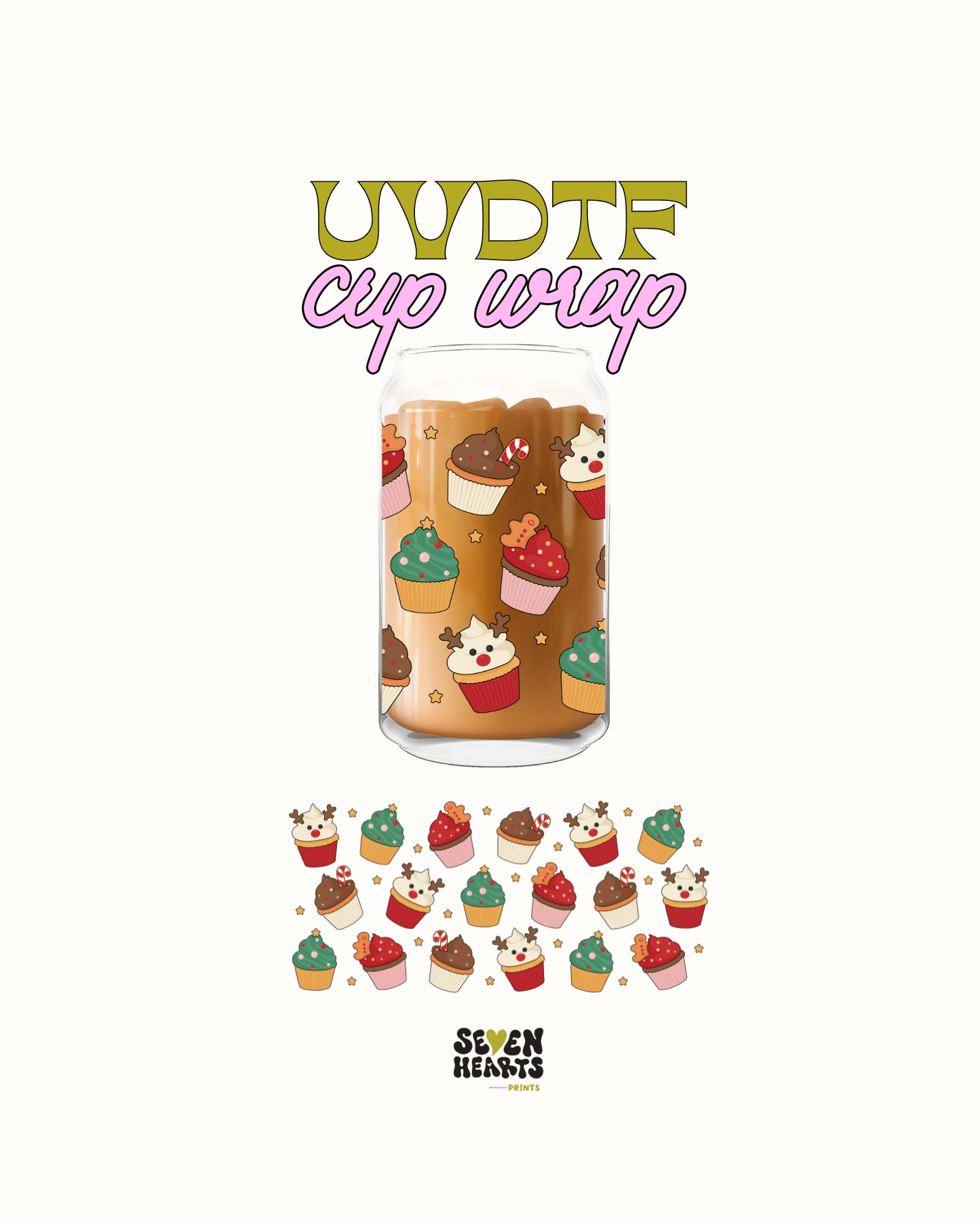 Christmas cupcakes - UVDTF Cup Wrap