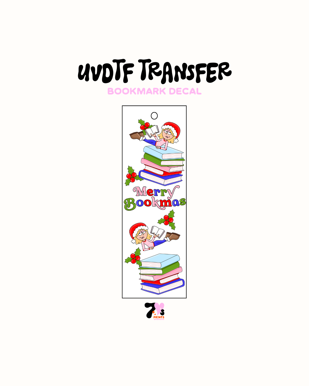 Merry Bookmas - UVDTF Bookmark Decal