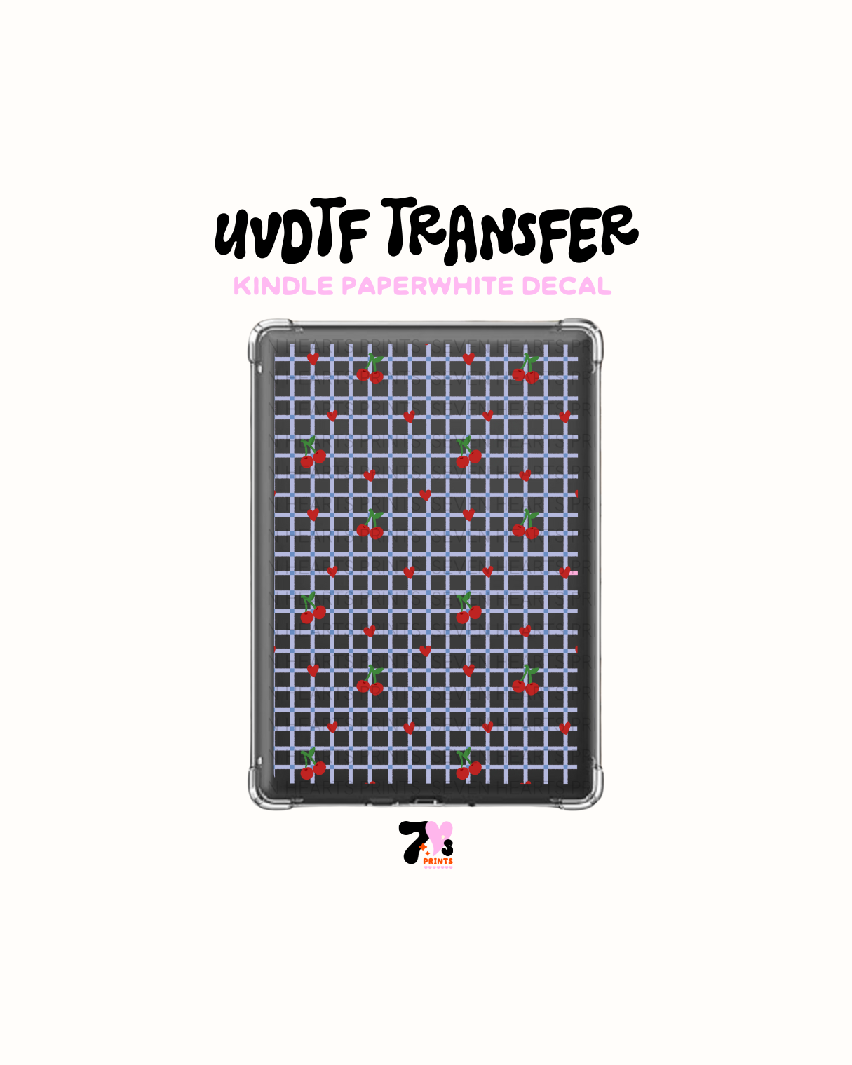 Lines and cherry - UVDTF Kindle Decal