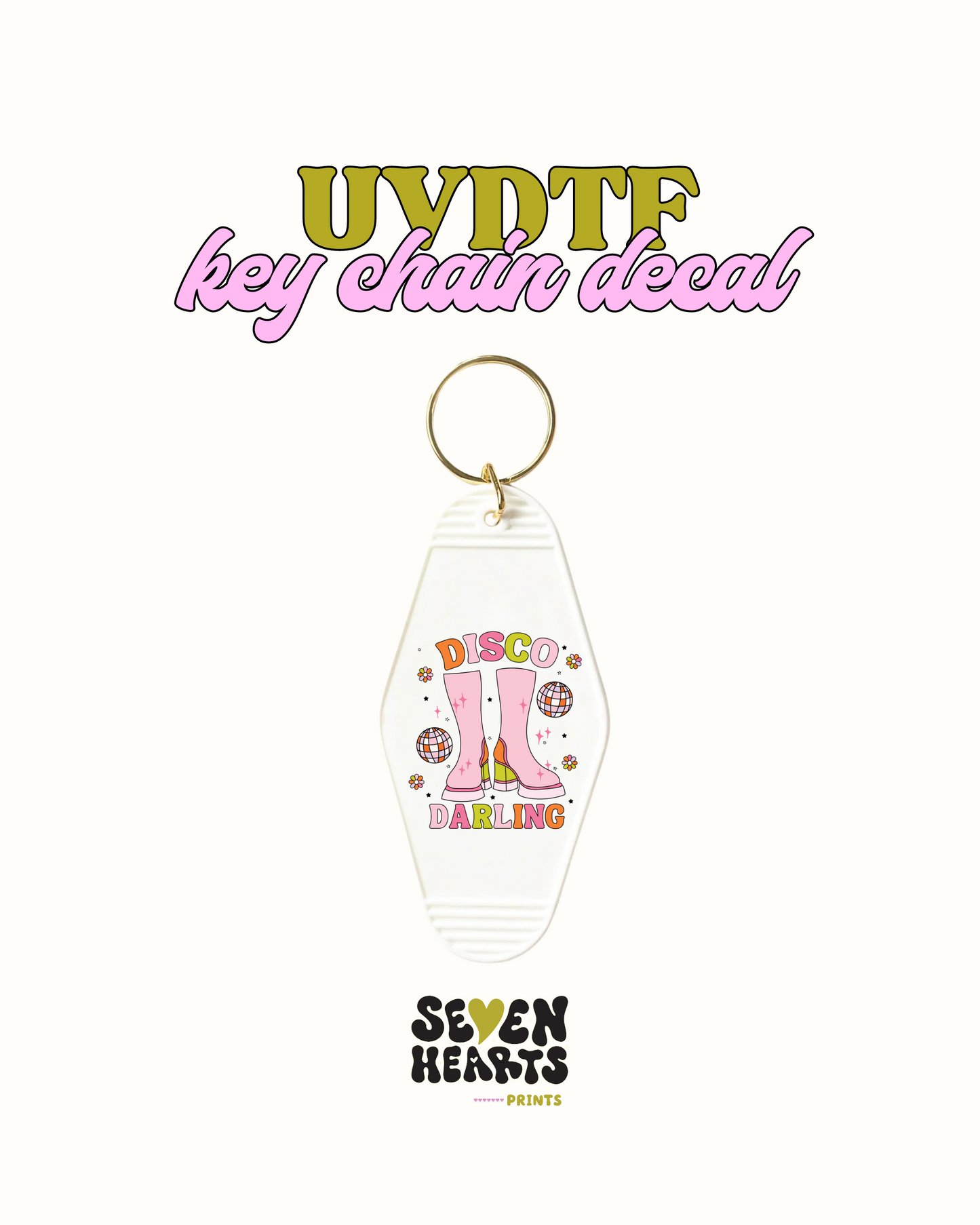 Disco Darling - Juego de calcomanías de llavero de 5