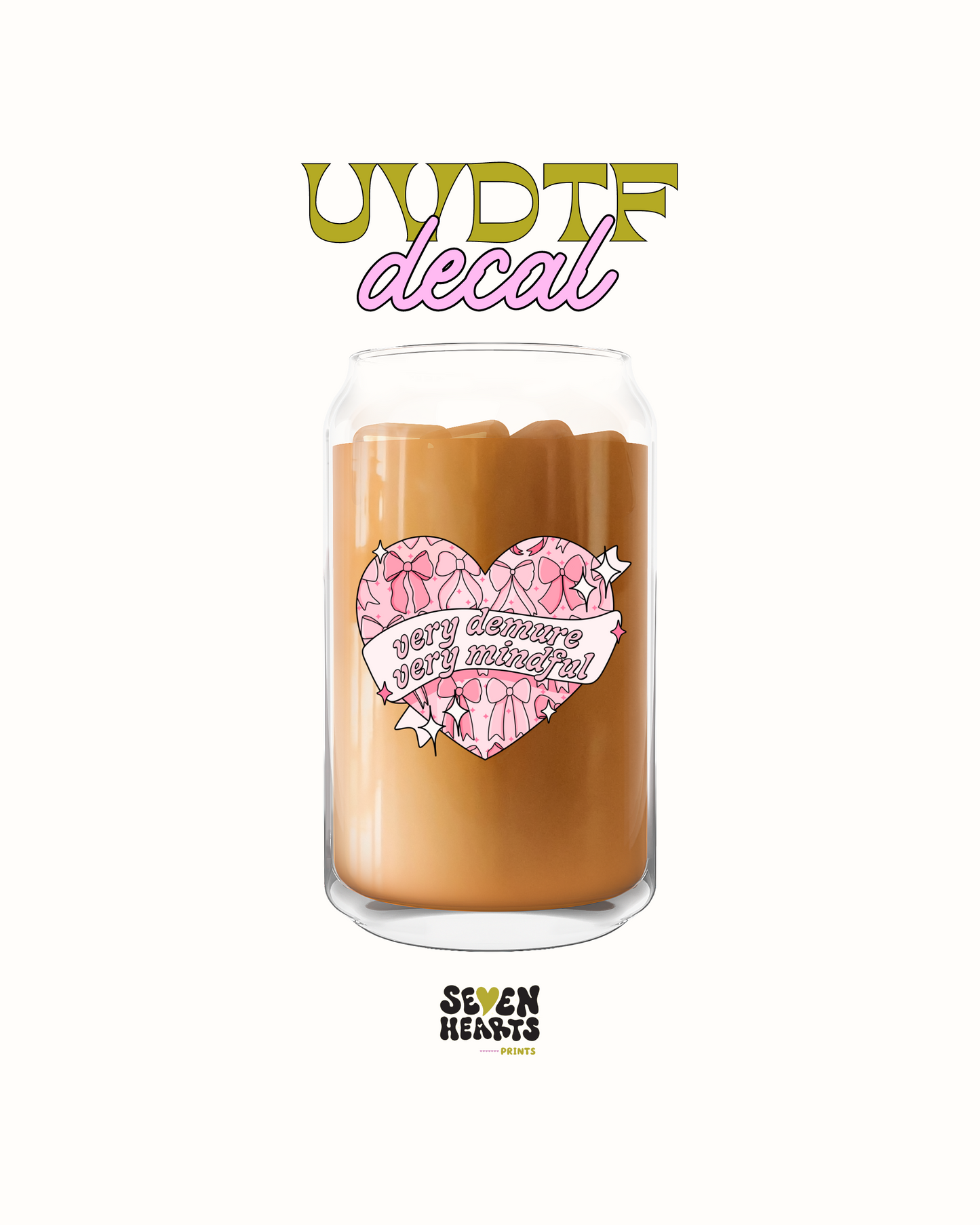 very demure very mindful pink bows - UVDTF