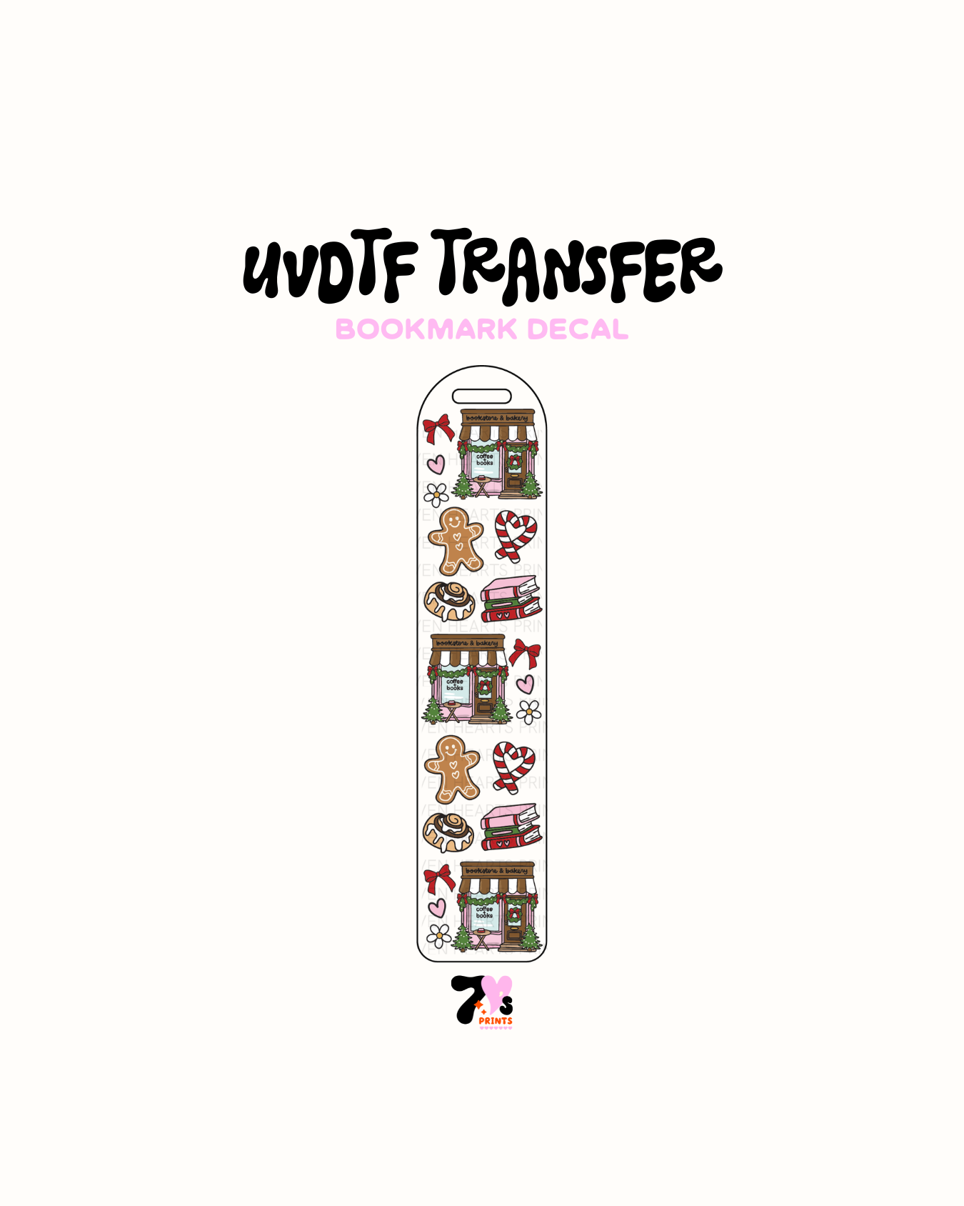 Xmas Bookstore and Bakery - UVDTF Bookmark Decal