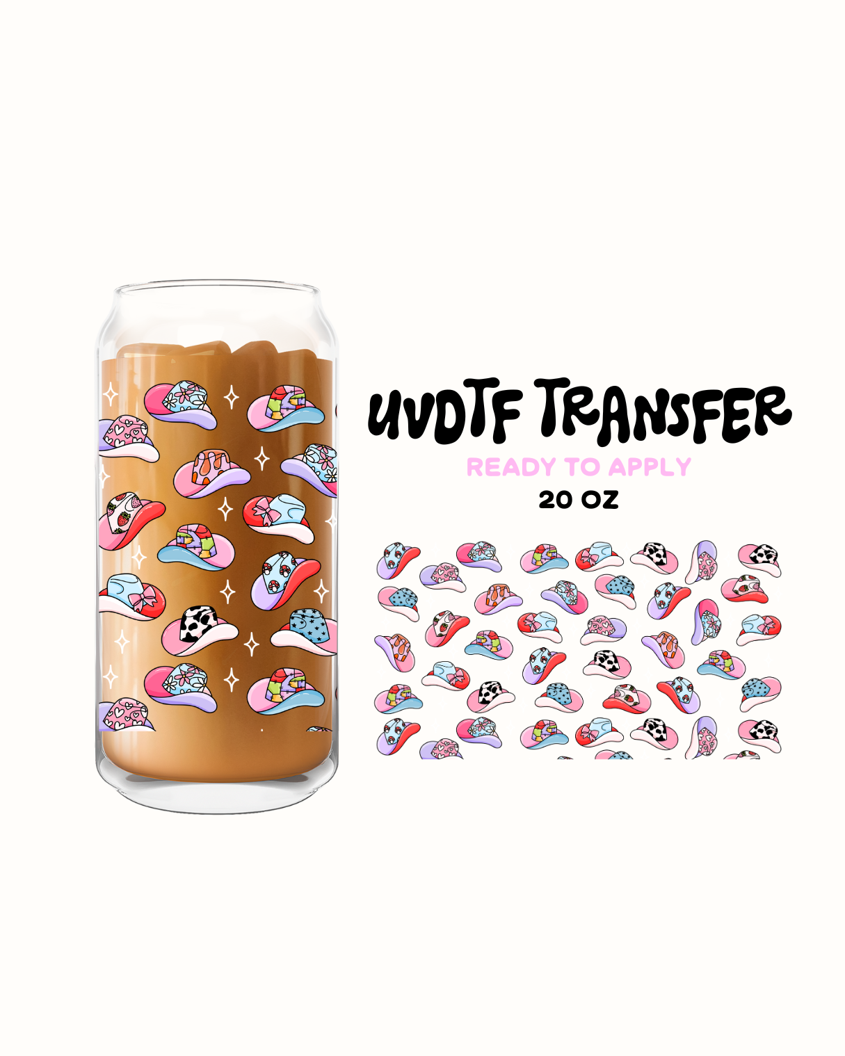 Cowgirl Hats - UVDTF 20oz Cup Wrap