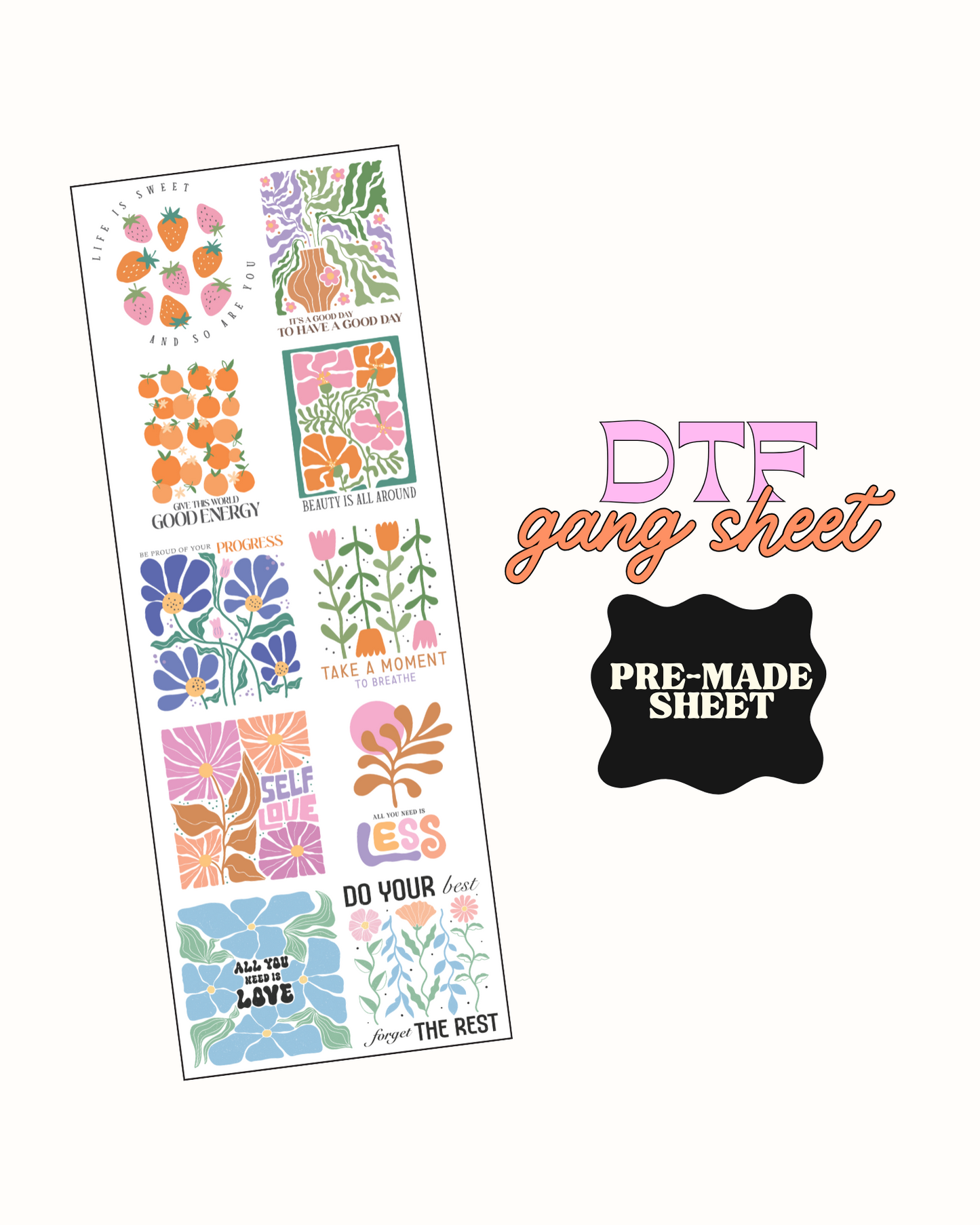 BOHO - Pre Made DTF Gang sheet