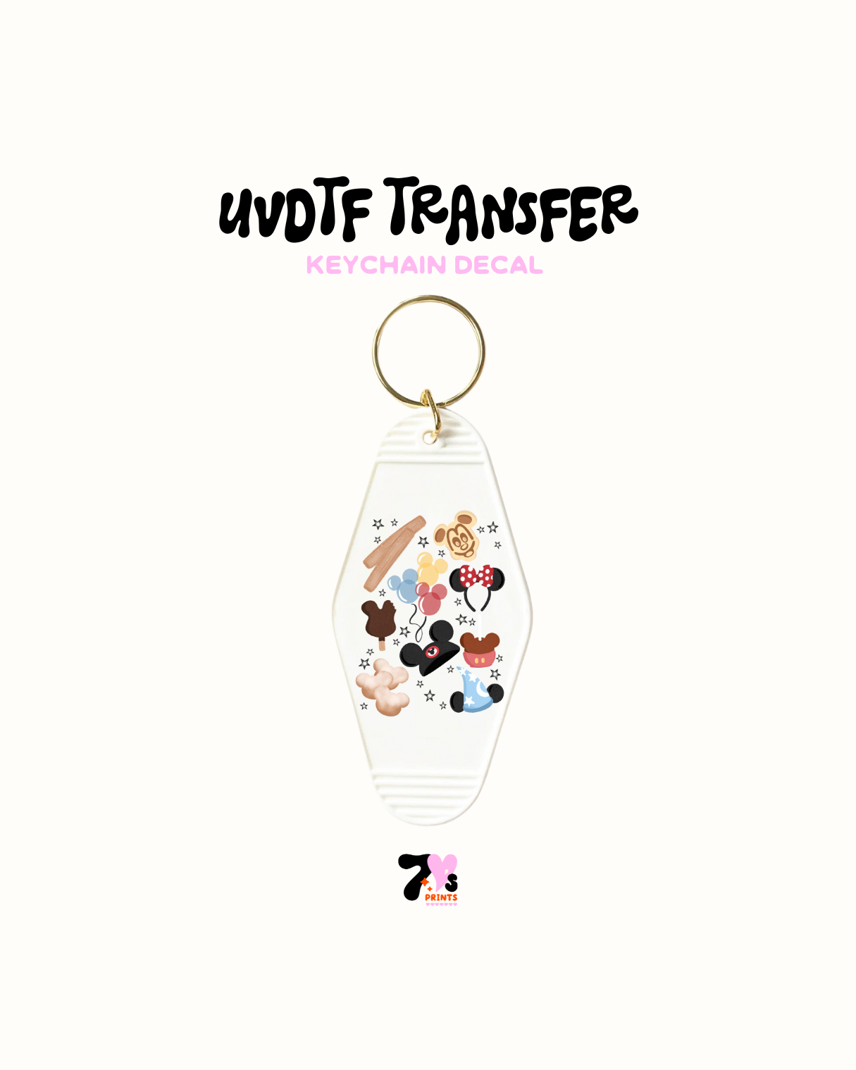 1989 - Juego de 5 calcomanías para llaveros