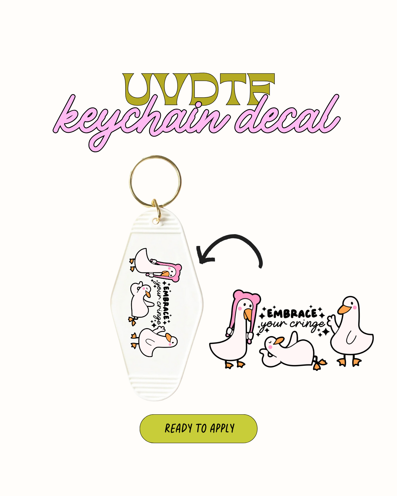 1989 - Juego de 5 calcomanías para llaveros