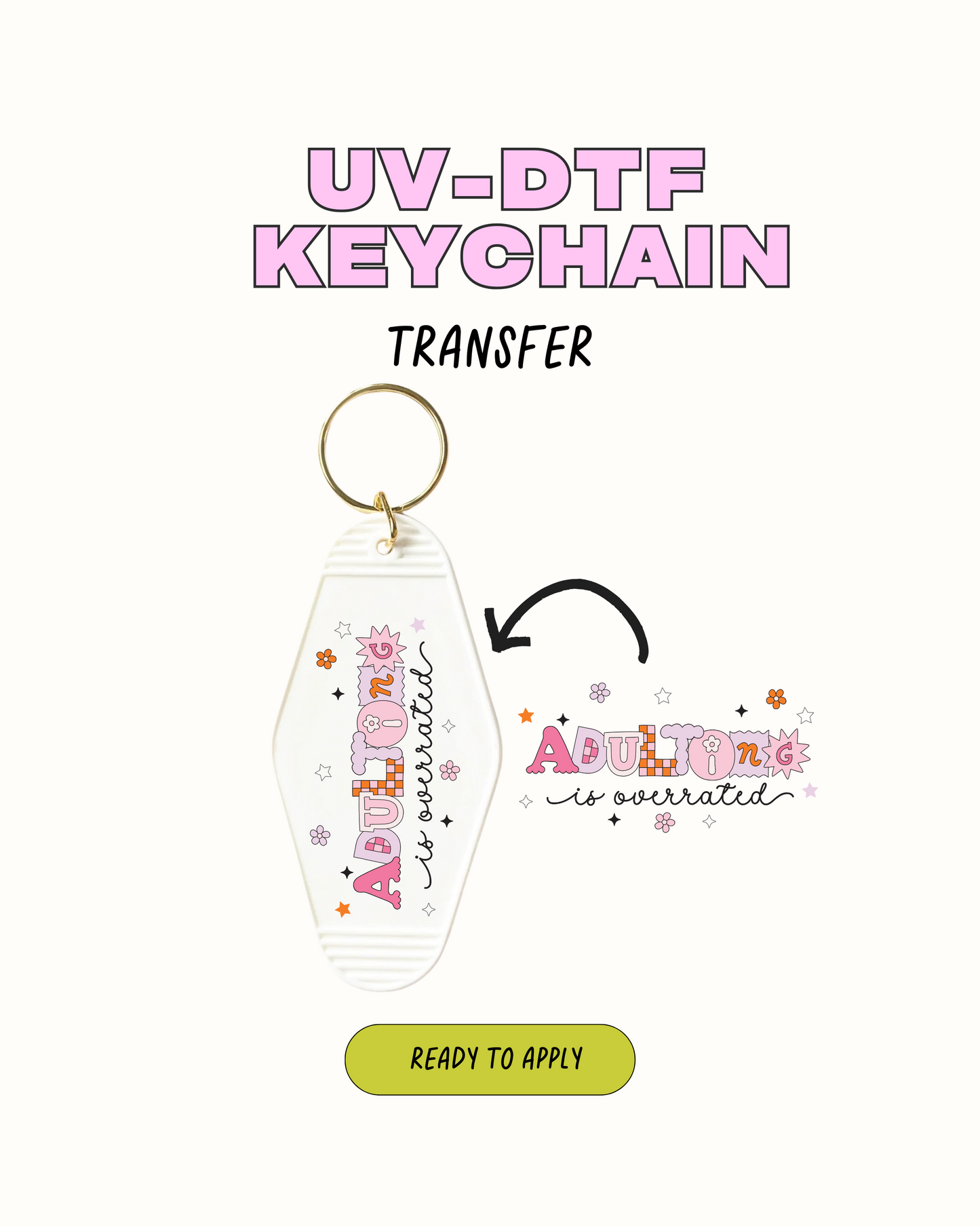 Adulting - UVDTF Keychain