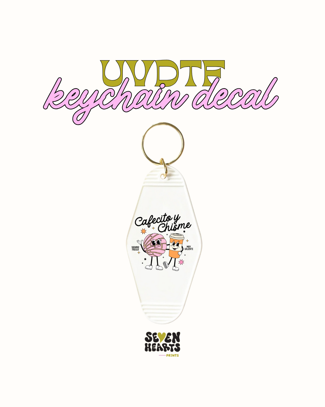 cafecito and chime - UVDTF Keychain