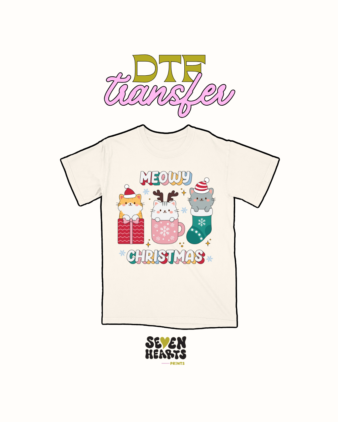 Meowy xmas- DTF Transfers