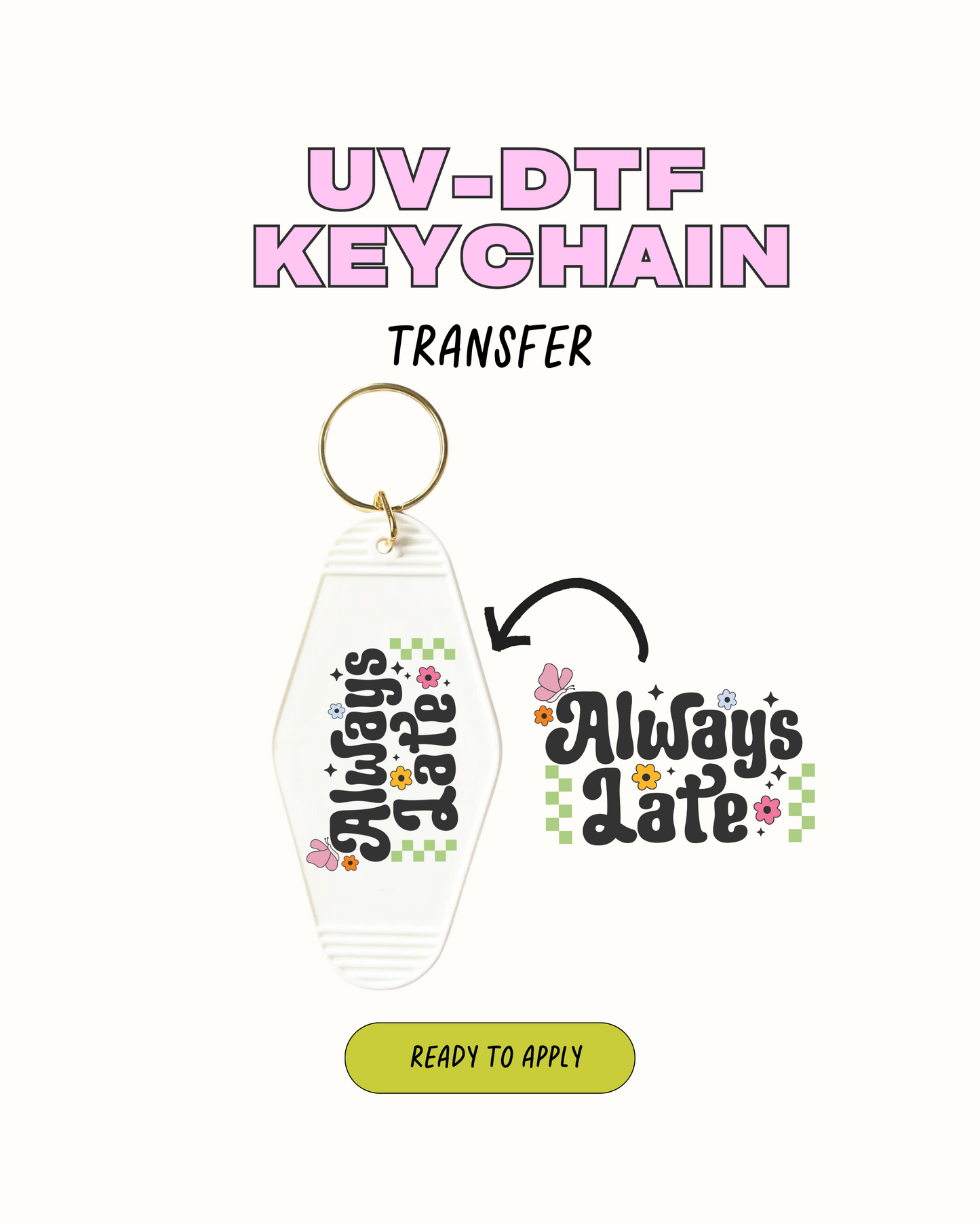 Always late - UVDTF Keychain