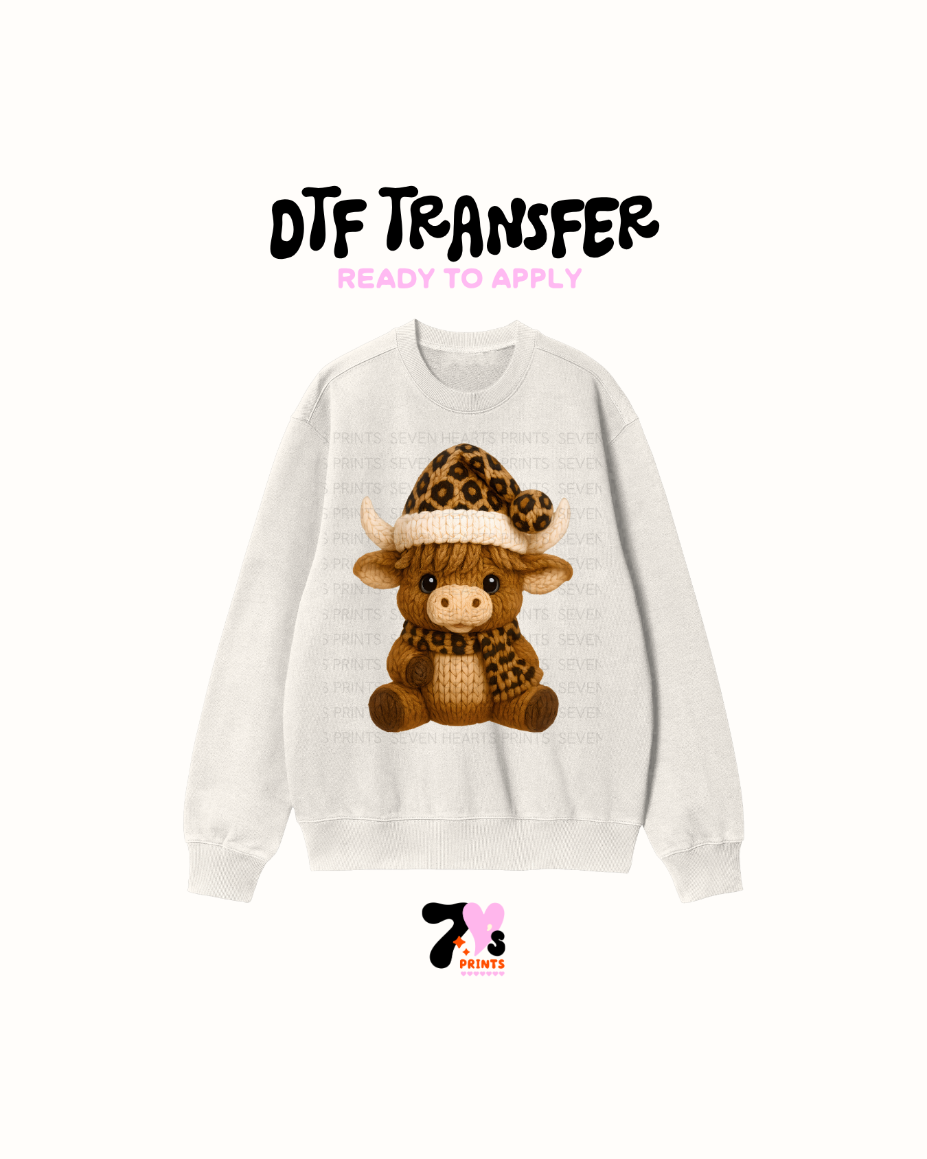 Cheetah cow teddy bear - DTF Transfers