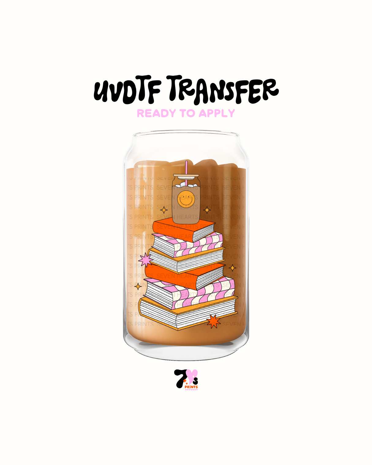 Iced coffee and Books - UVDTF Decal