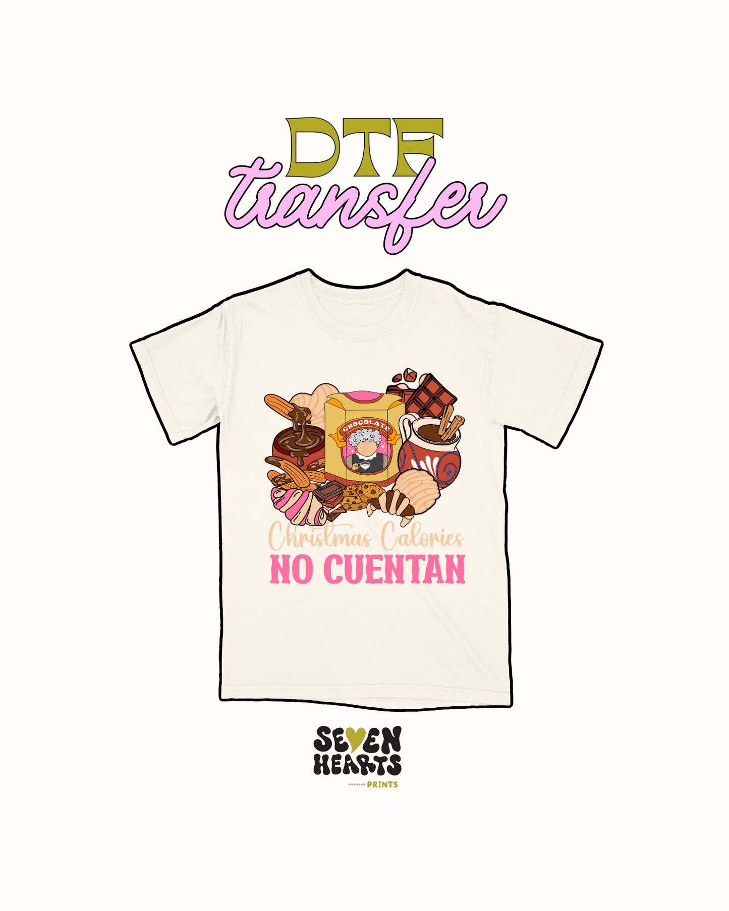 Christmas calories no cuentan - DTF Transfer