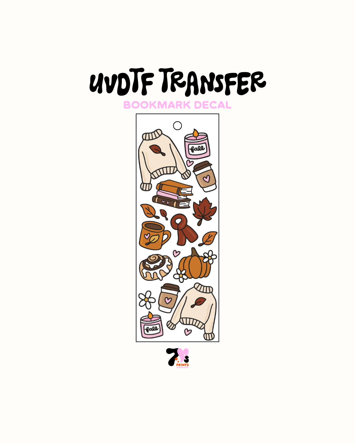 Cozy Vibes - UVDTF Bookmark Decal