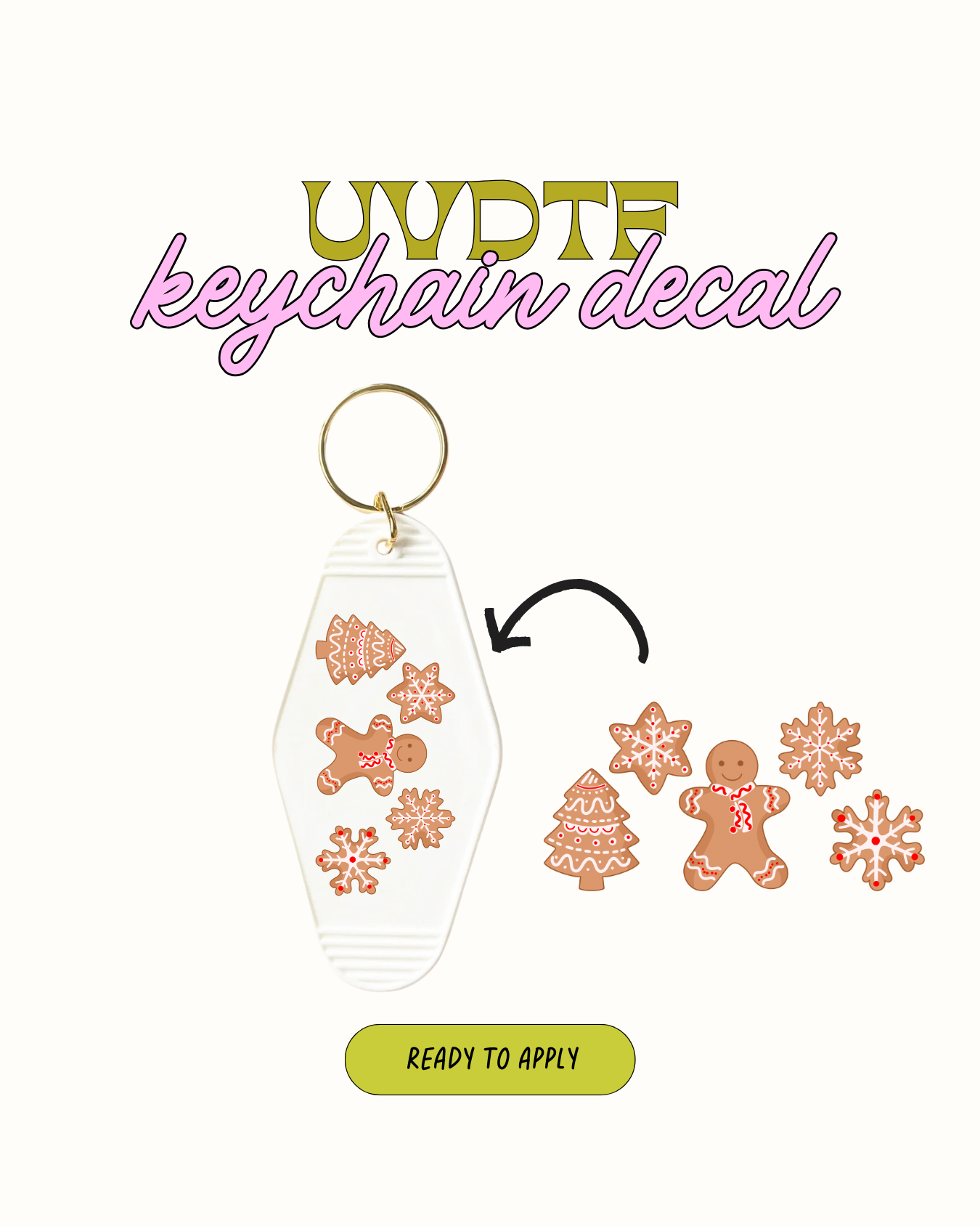 Gingerbread and snowflakes - Set of 5 UVDTF