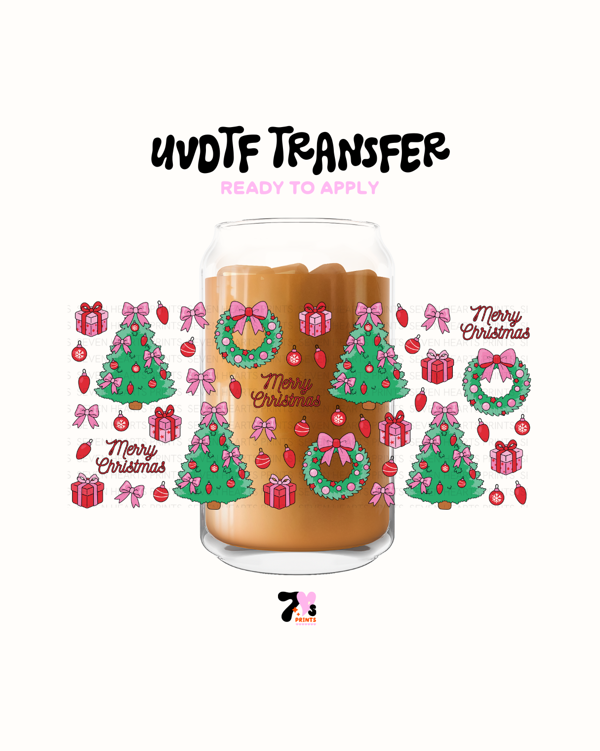 Pink merry xmas - UVDTF Wraps