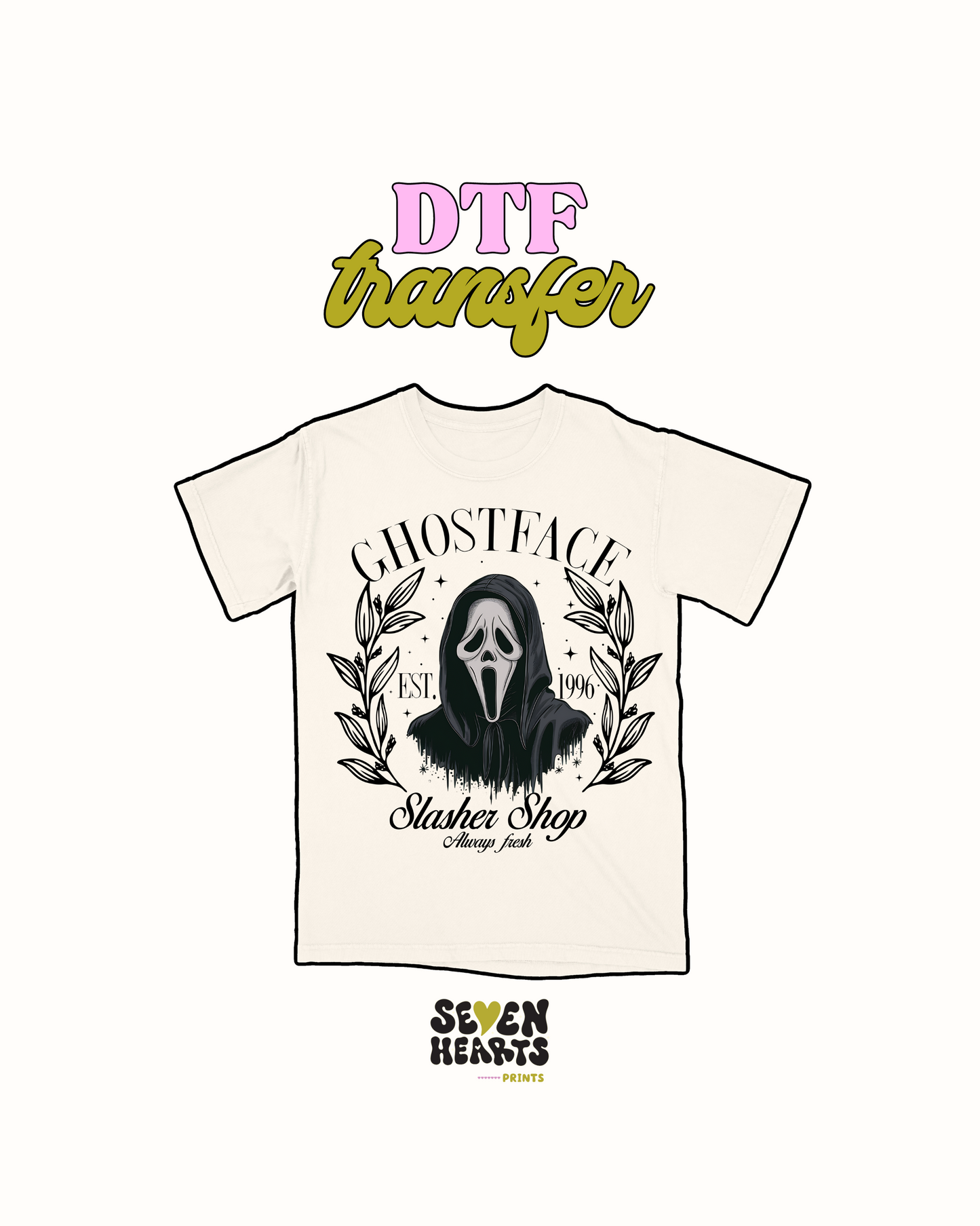 Ghostface negro - Transferencia DTF