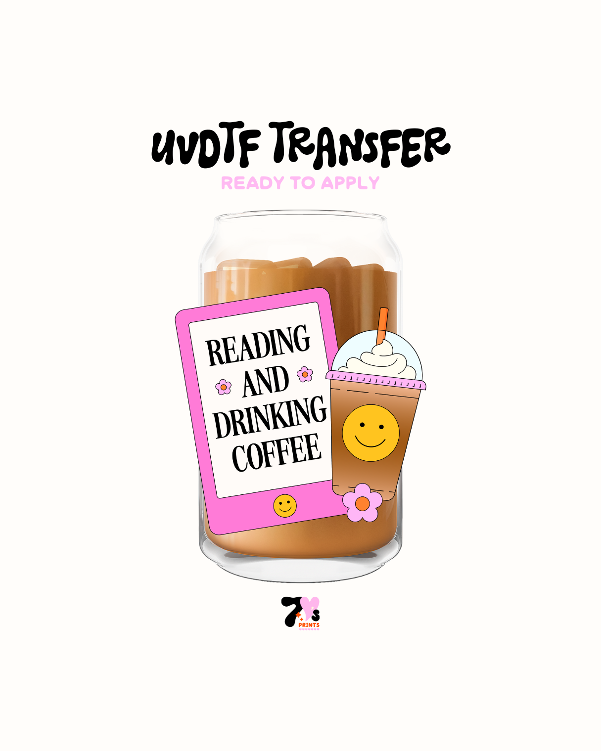 Reading and drinking coffee - UVDTF Decal