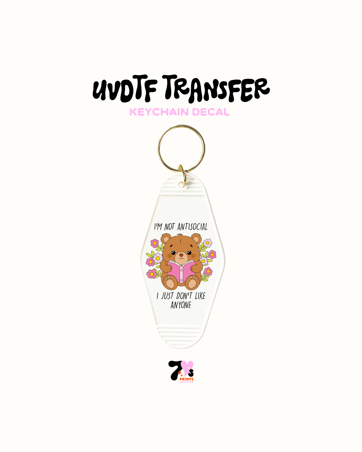 Im not anticosial - UVDTF Keychain