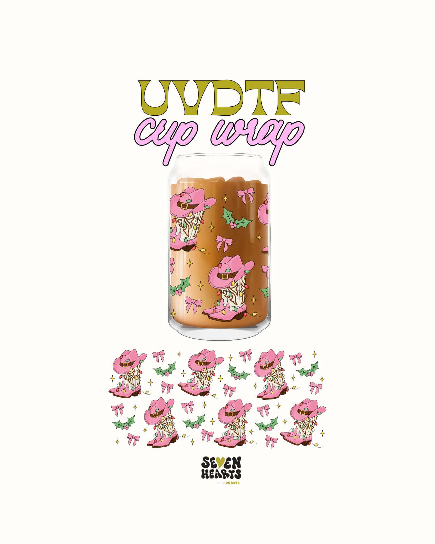 Christmas Howdy boots - UVDTF Cup Wrap