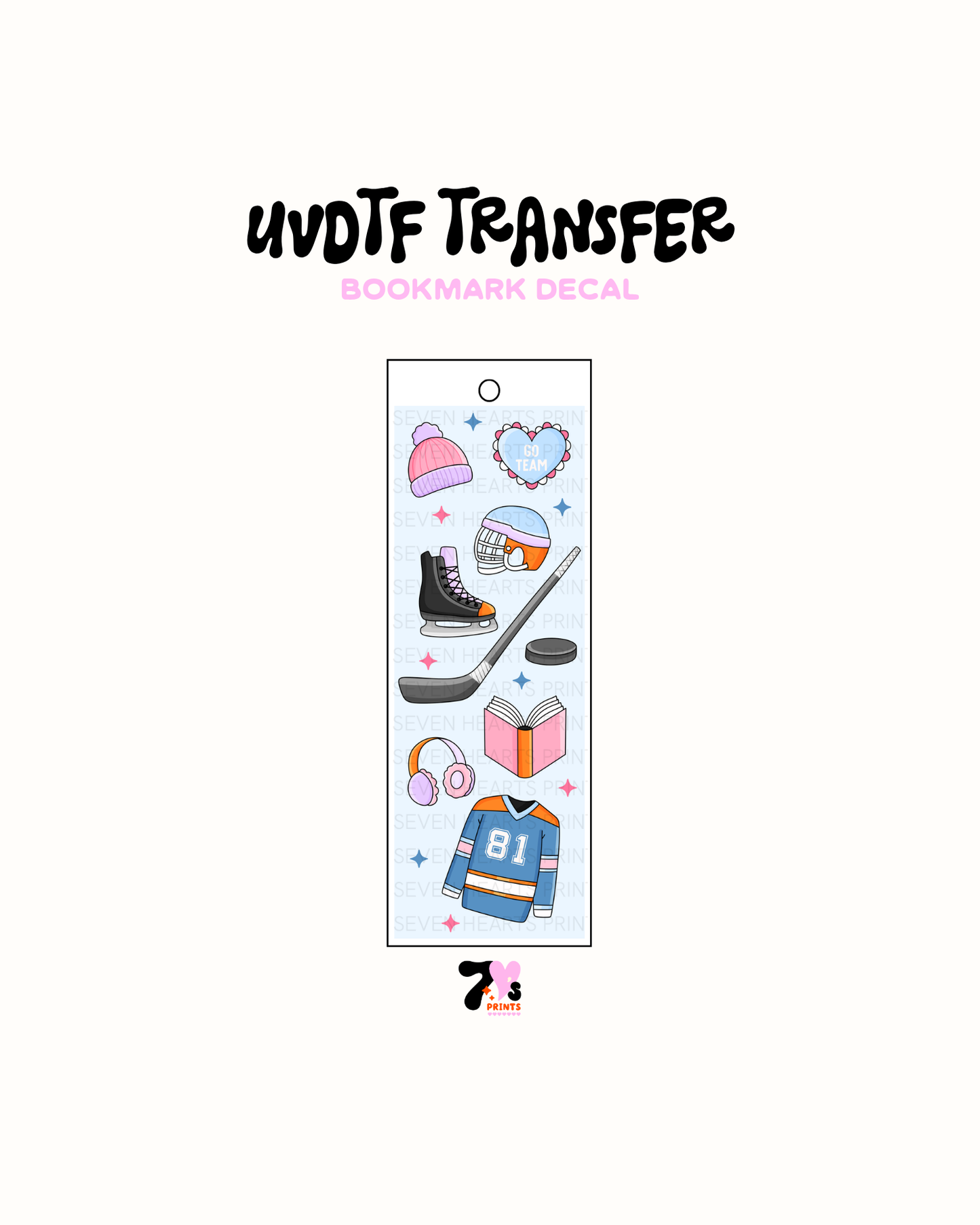 Hockey romance (Solid) - UVDTF Bookmark Decal